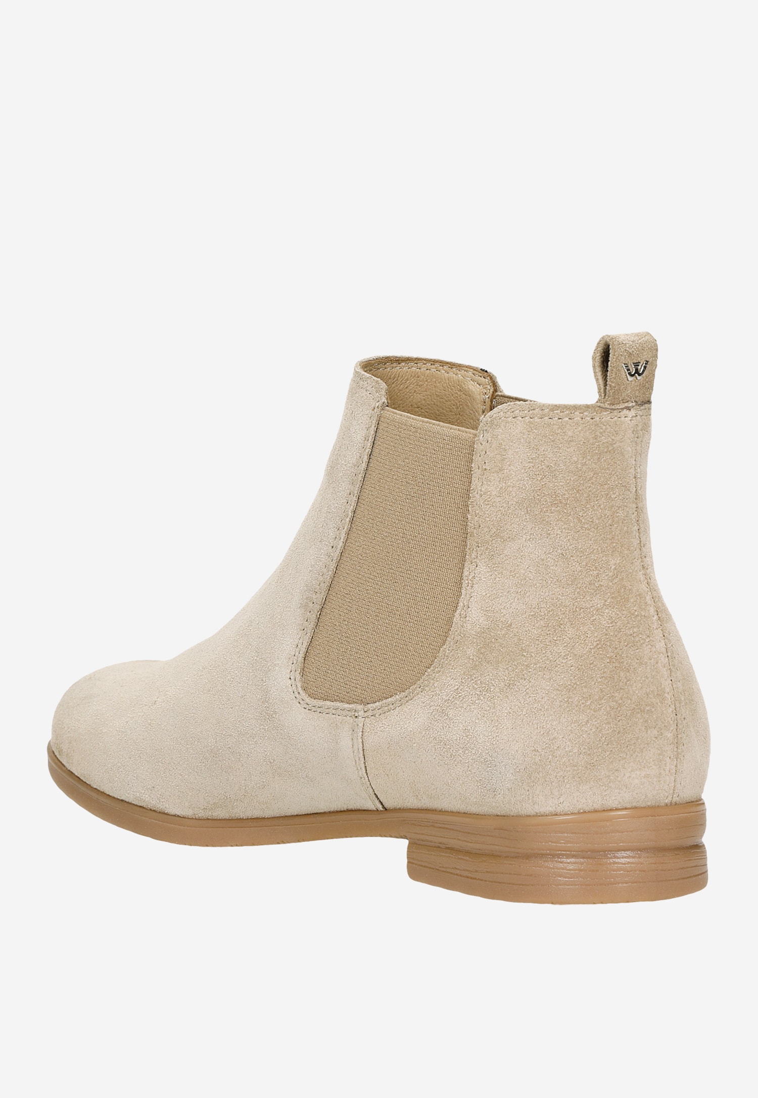 Beżowe sztyblety damskie z dwoiny welurowej