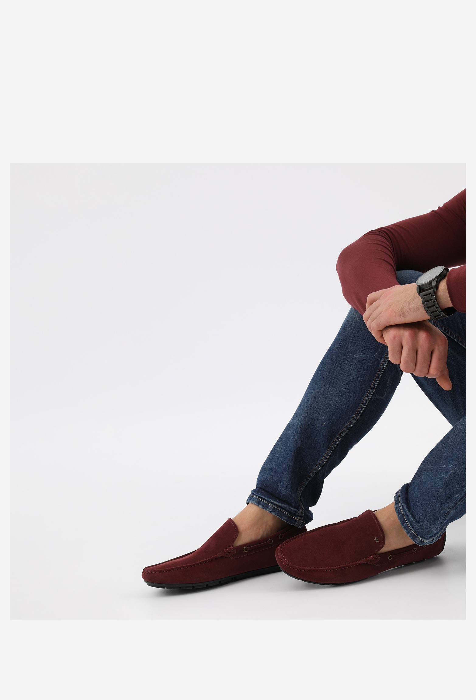 Granatowe klasyczne mokasyny męskie