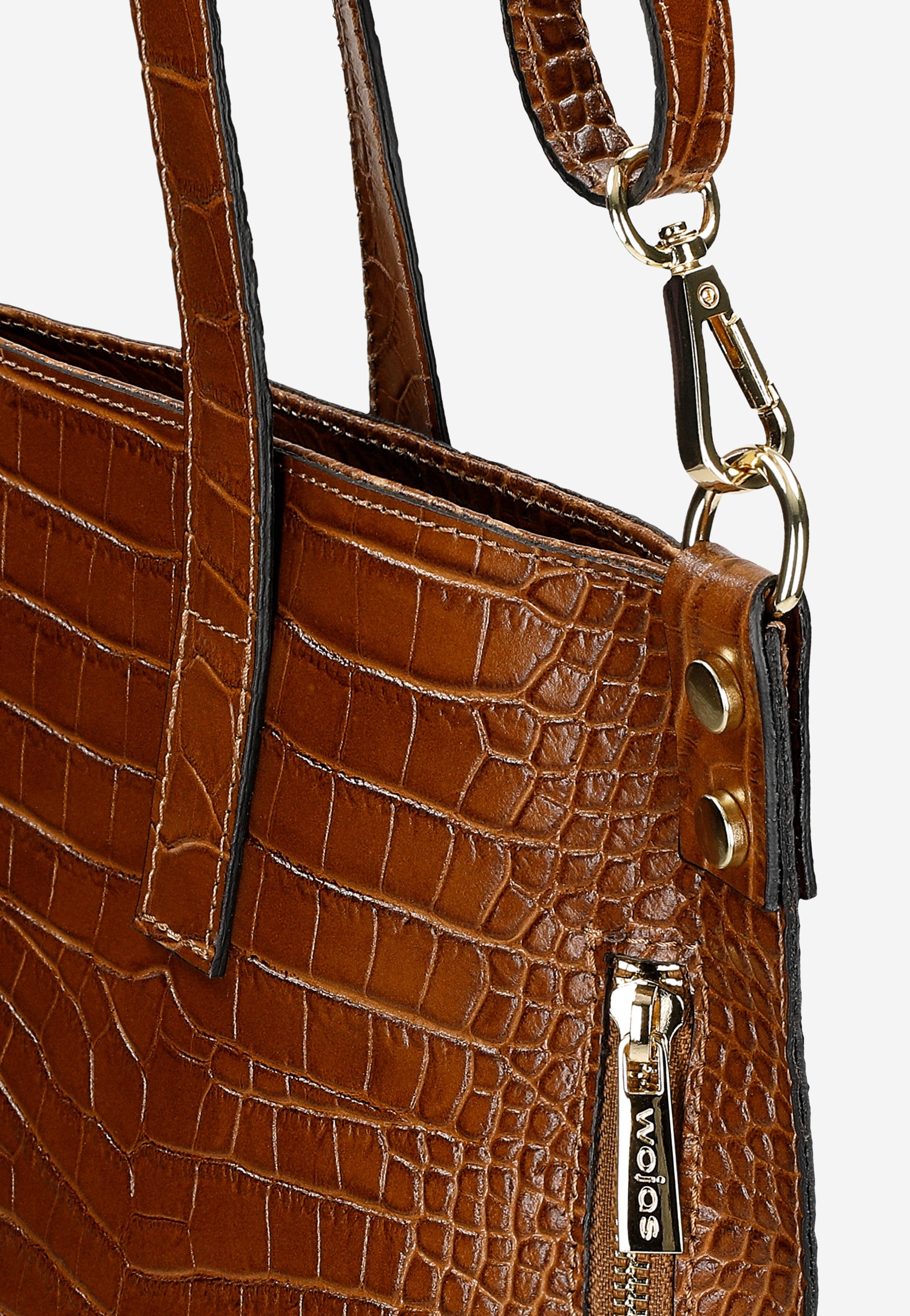 Torebka damska skórzana w kolorze ciemnobrązowym