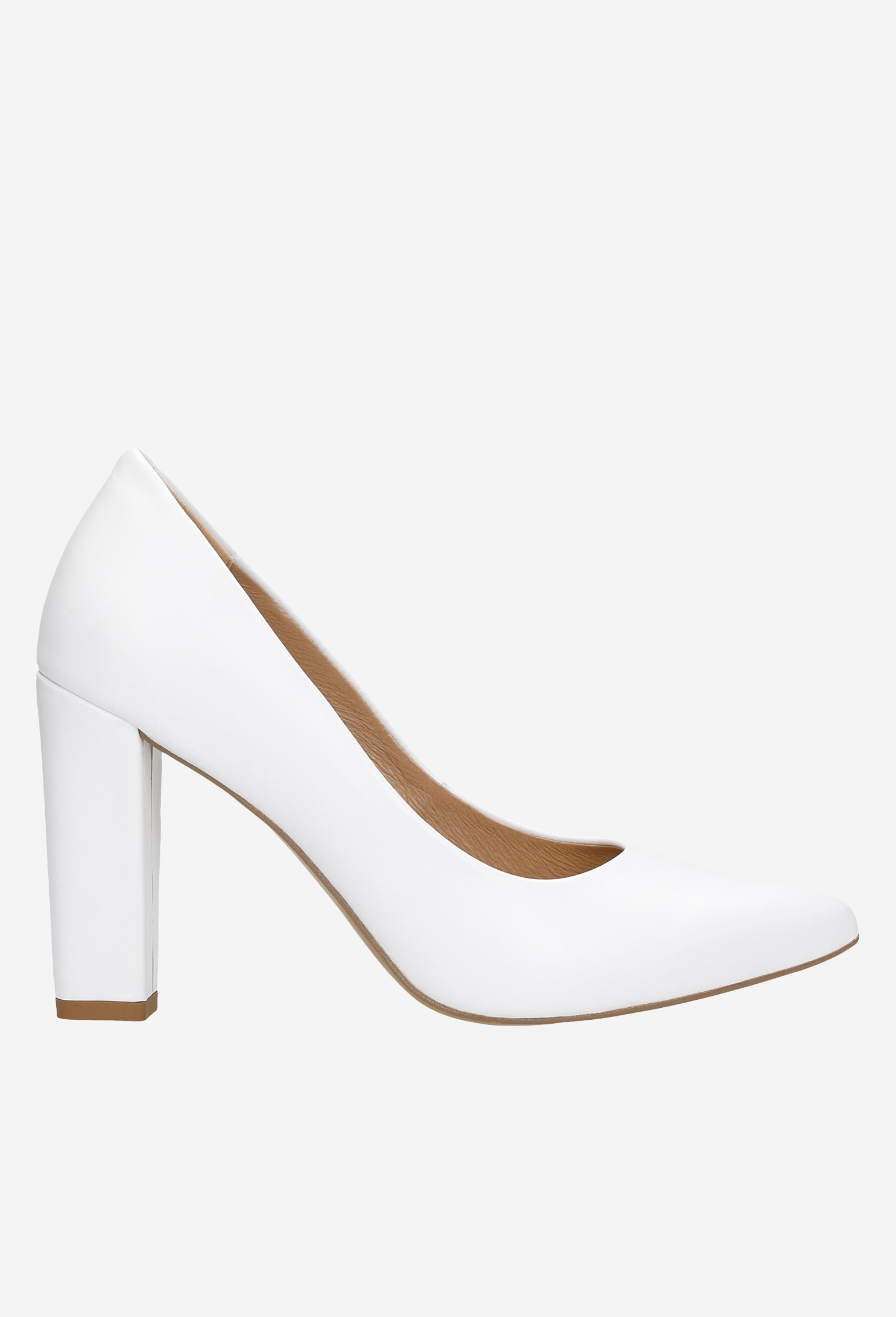 Beżowe eleganckie czółenka damskie z lakierowanej skóry