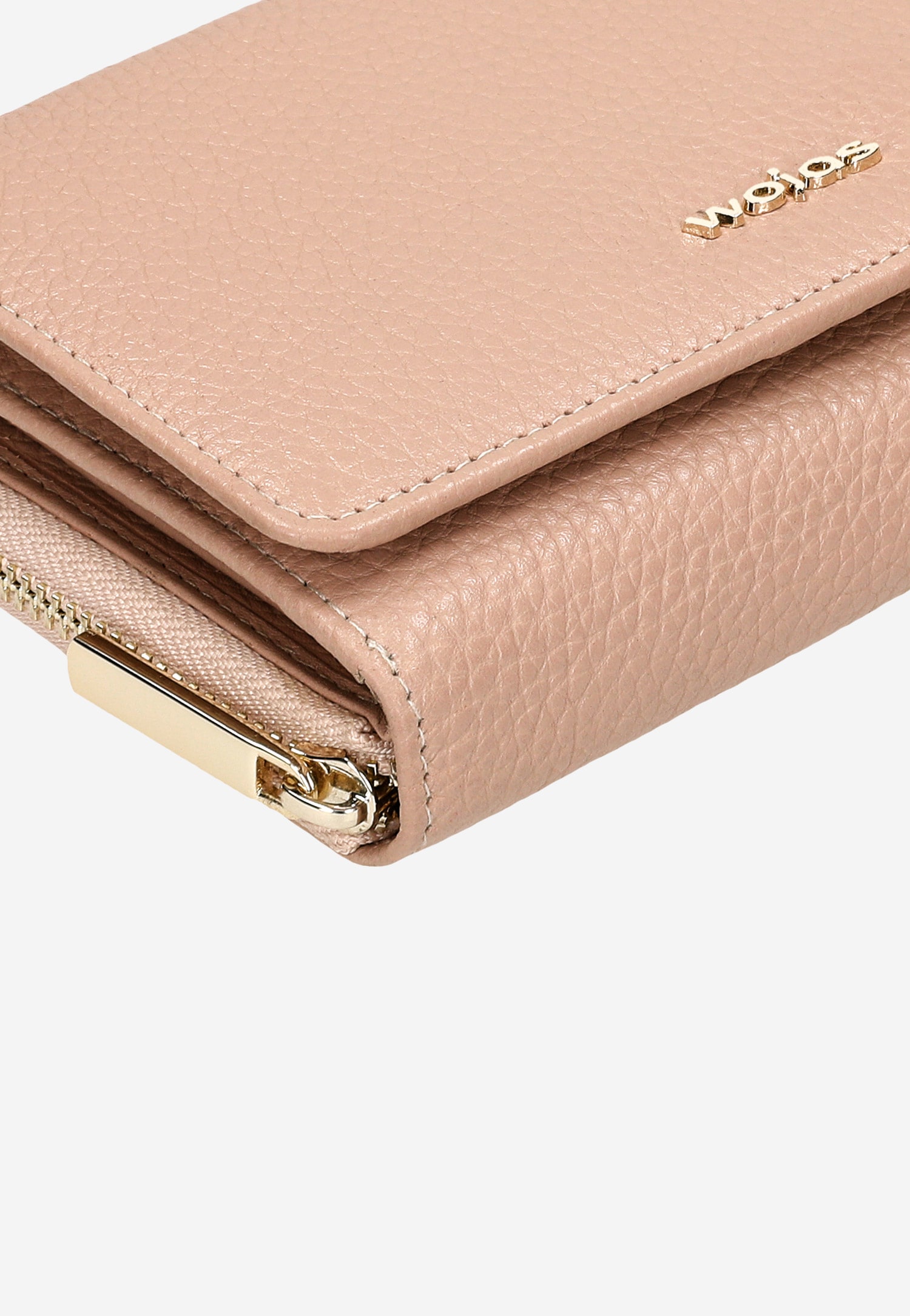 Skórzany portfel damski różowy