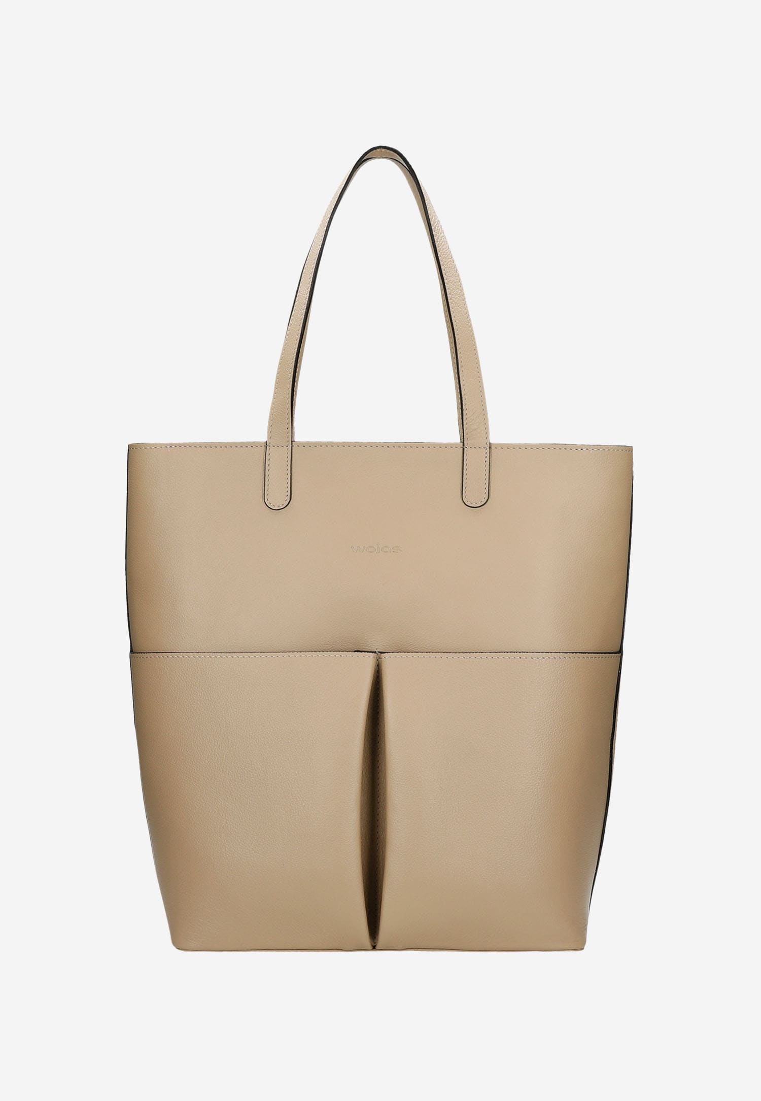 Pojemna skórzana shopperka damska w kolorze brązowym