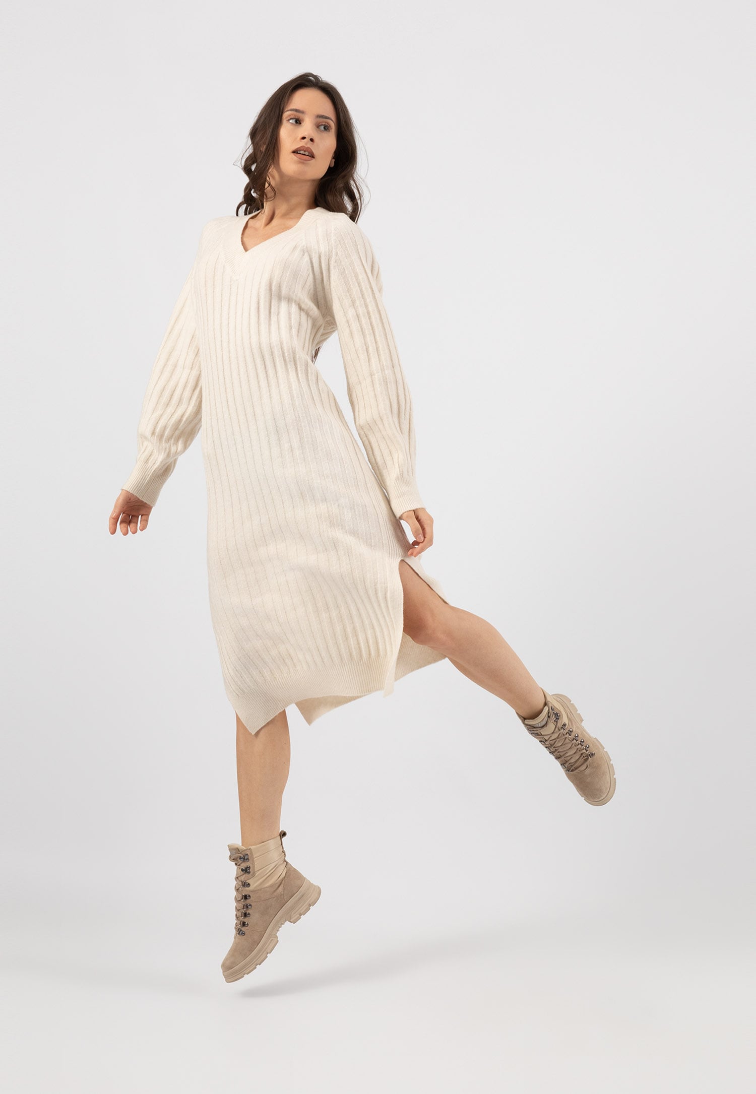 RELAKS czarne trzewiki damskie ze skóry i ortalionu