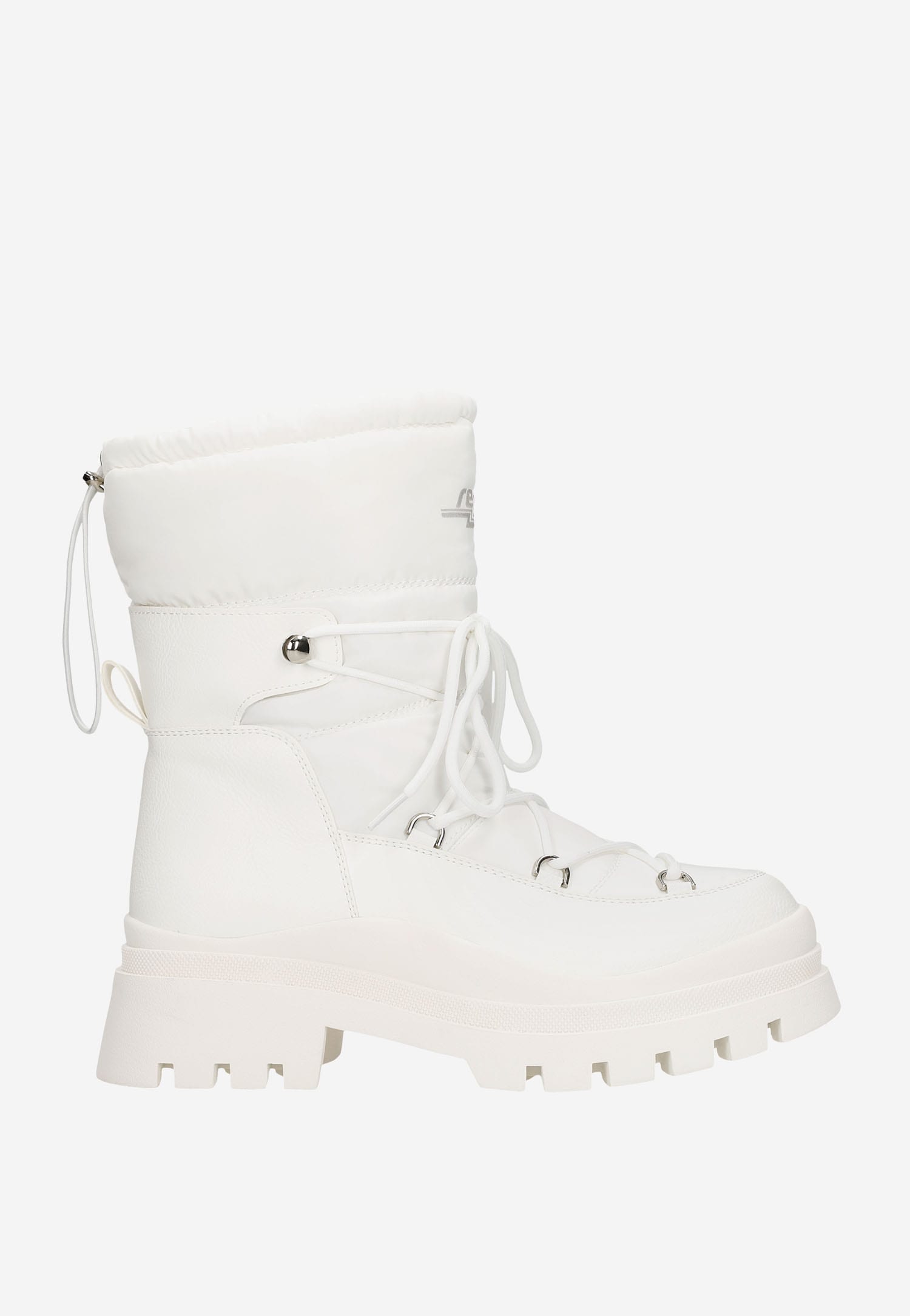 RELAKS czarne Śniegowce damskie z połączenia skóry i ortalionu