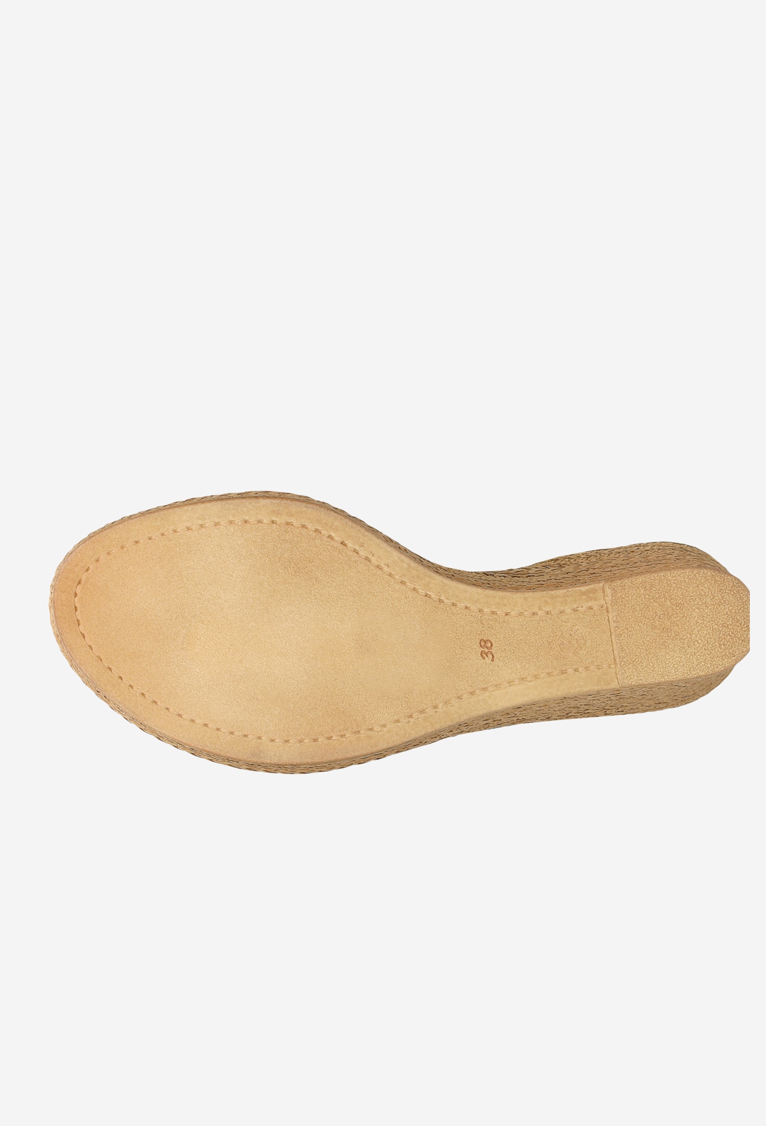 Sandały damskie na koturnie z plecionymi granatowo-beżowymi paskami