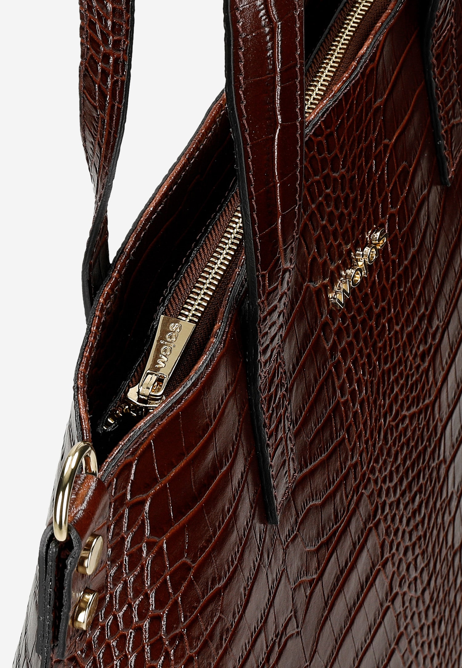 Torebka damska skórzana w kolorze ciemnobrązowym