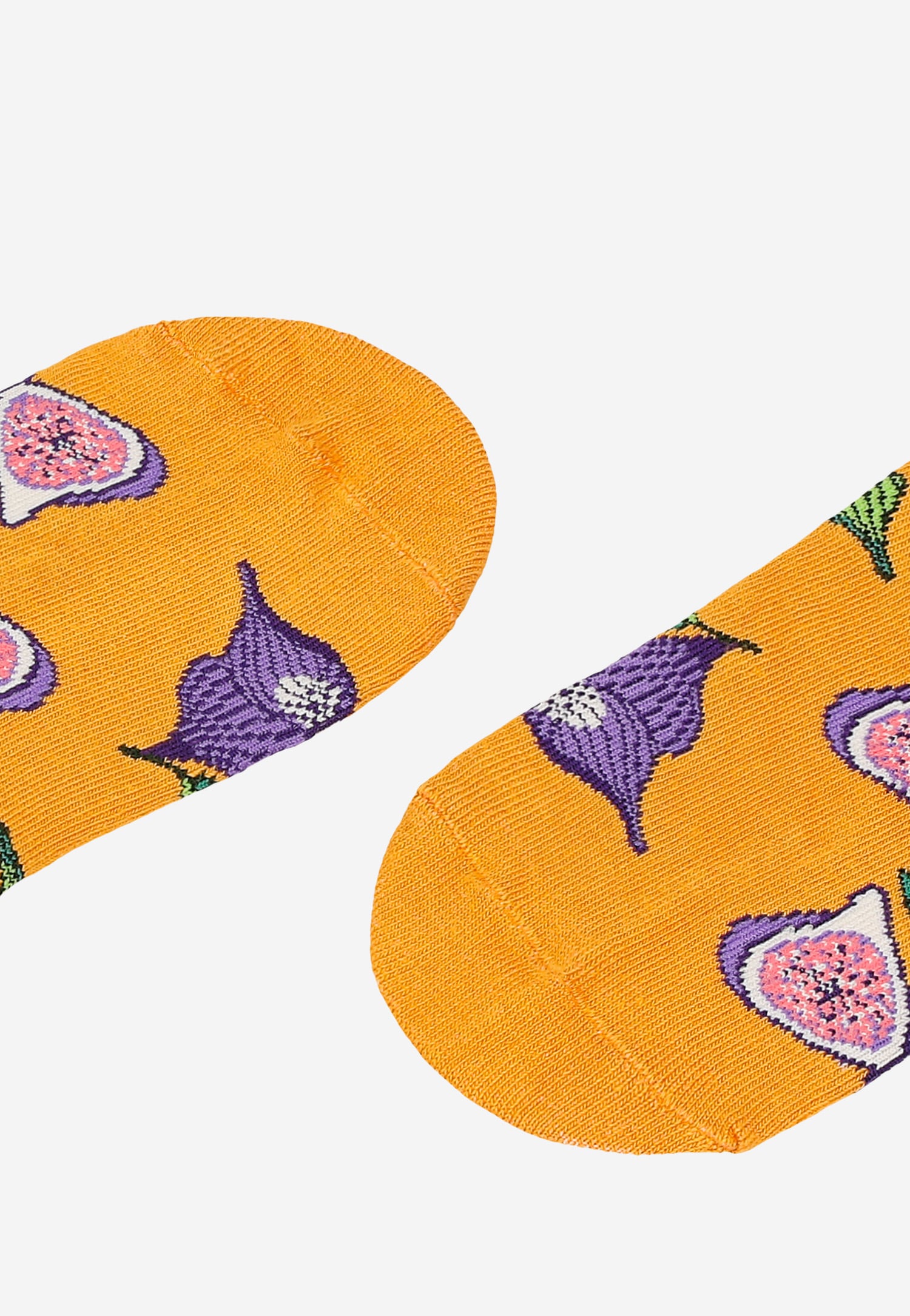 Pomarańczowe stopki z nadrukiem w figi