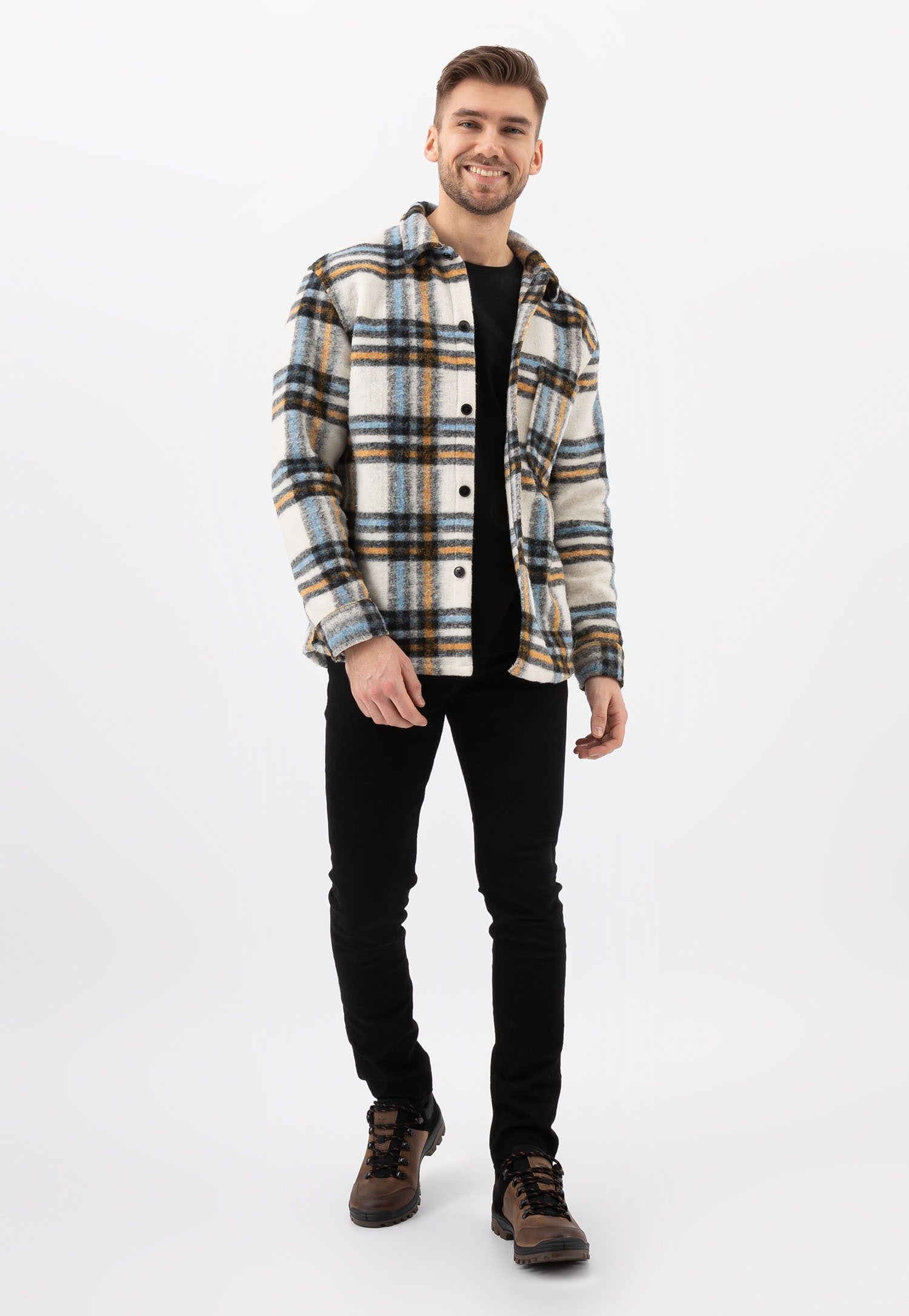 Czarno-granatowe półbuty trekkingowe męskie