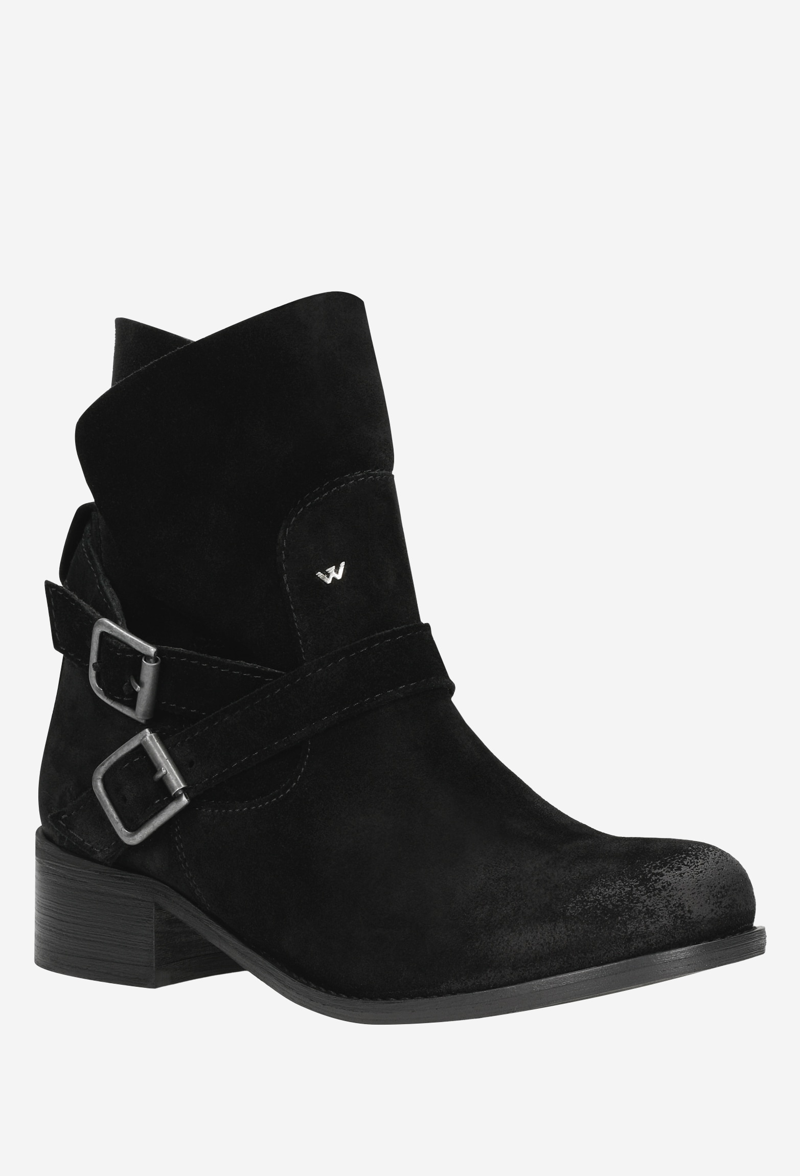 Czarne wsuwane botki damskie