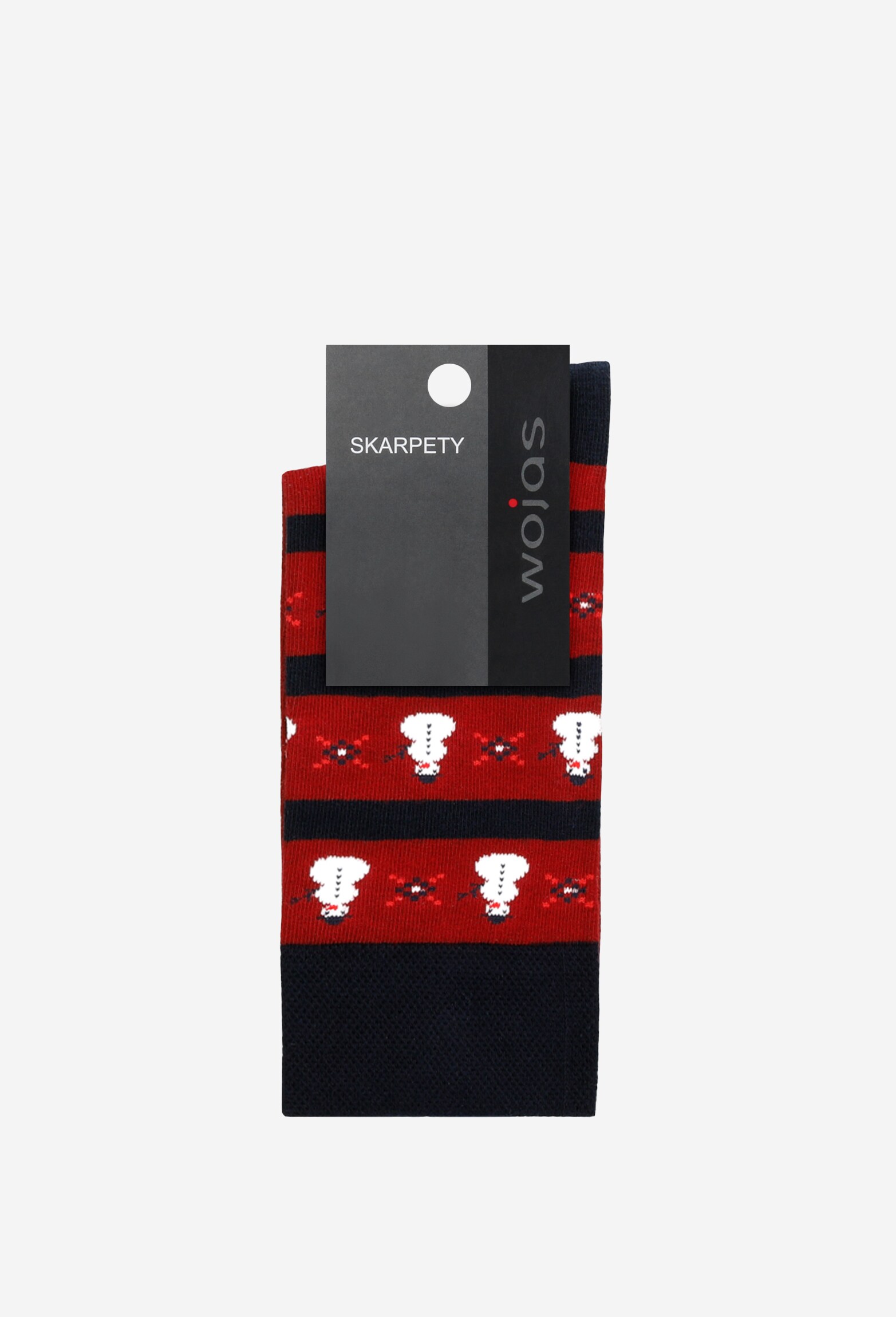 Bordowo-granatowe skarpety ze wzorem