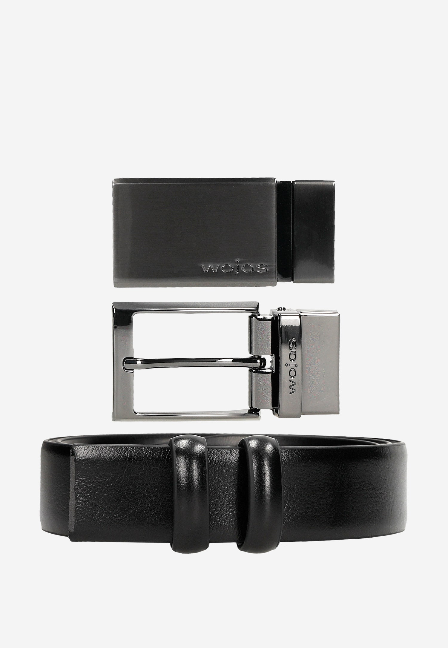 Czarno-granatowy zestaw prezentowy z dwustronnym paskiem