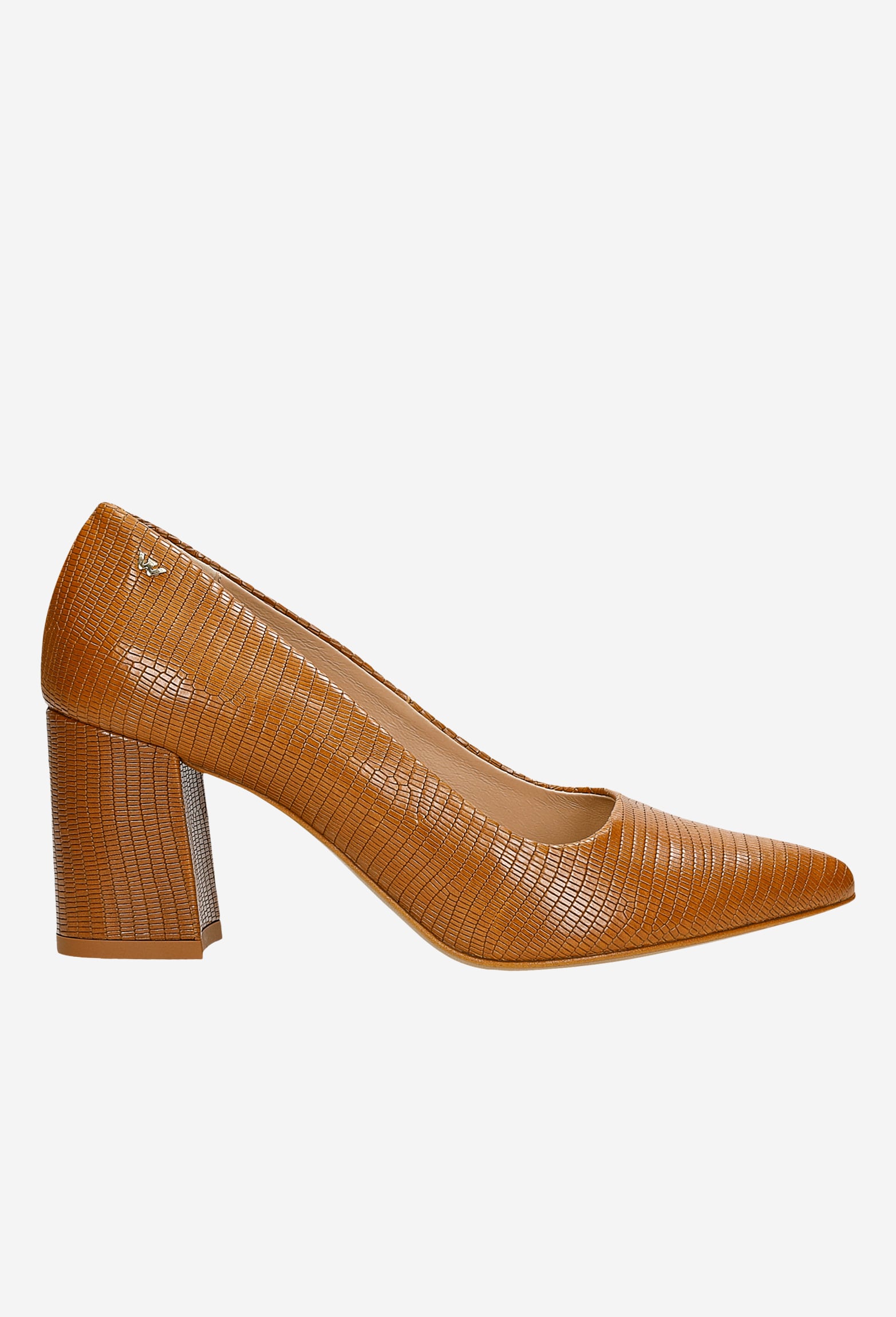 Brązowe czółenka damskie na obcasie