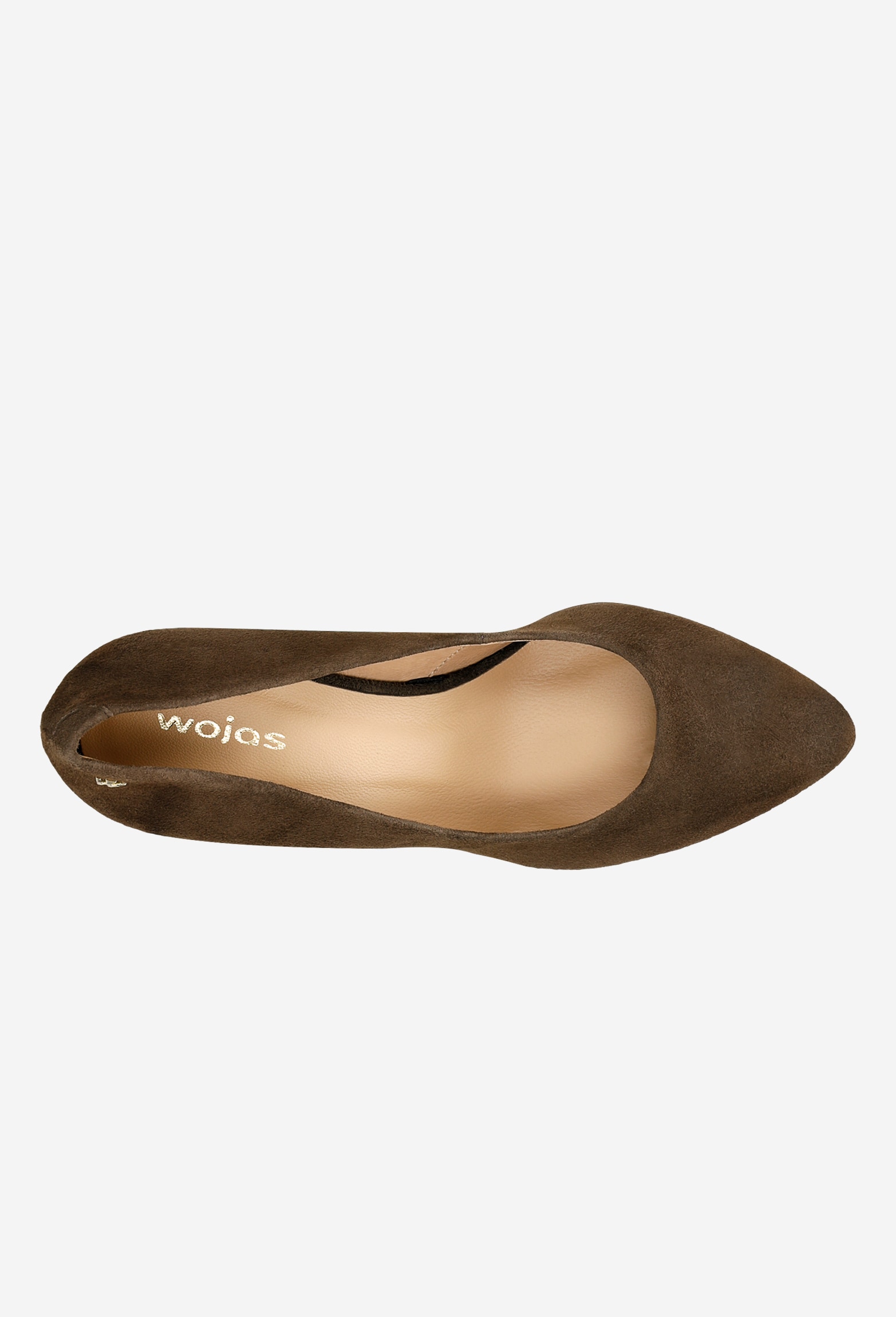 Brązowe welurowe czółenka damskie