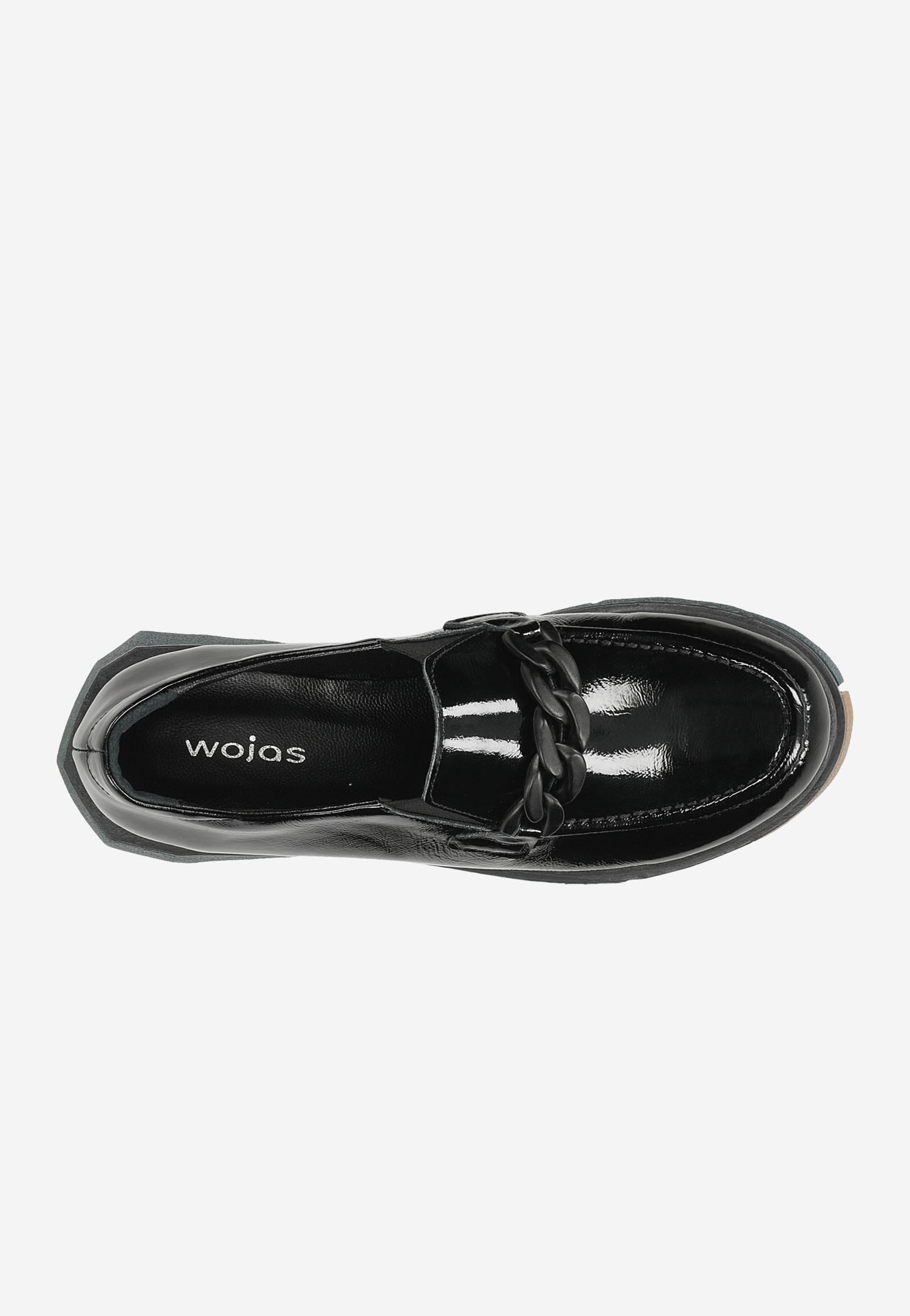 Oryginalne czarne mokasyny damskie z kolorową podeszwą