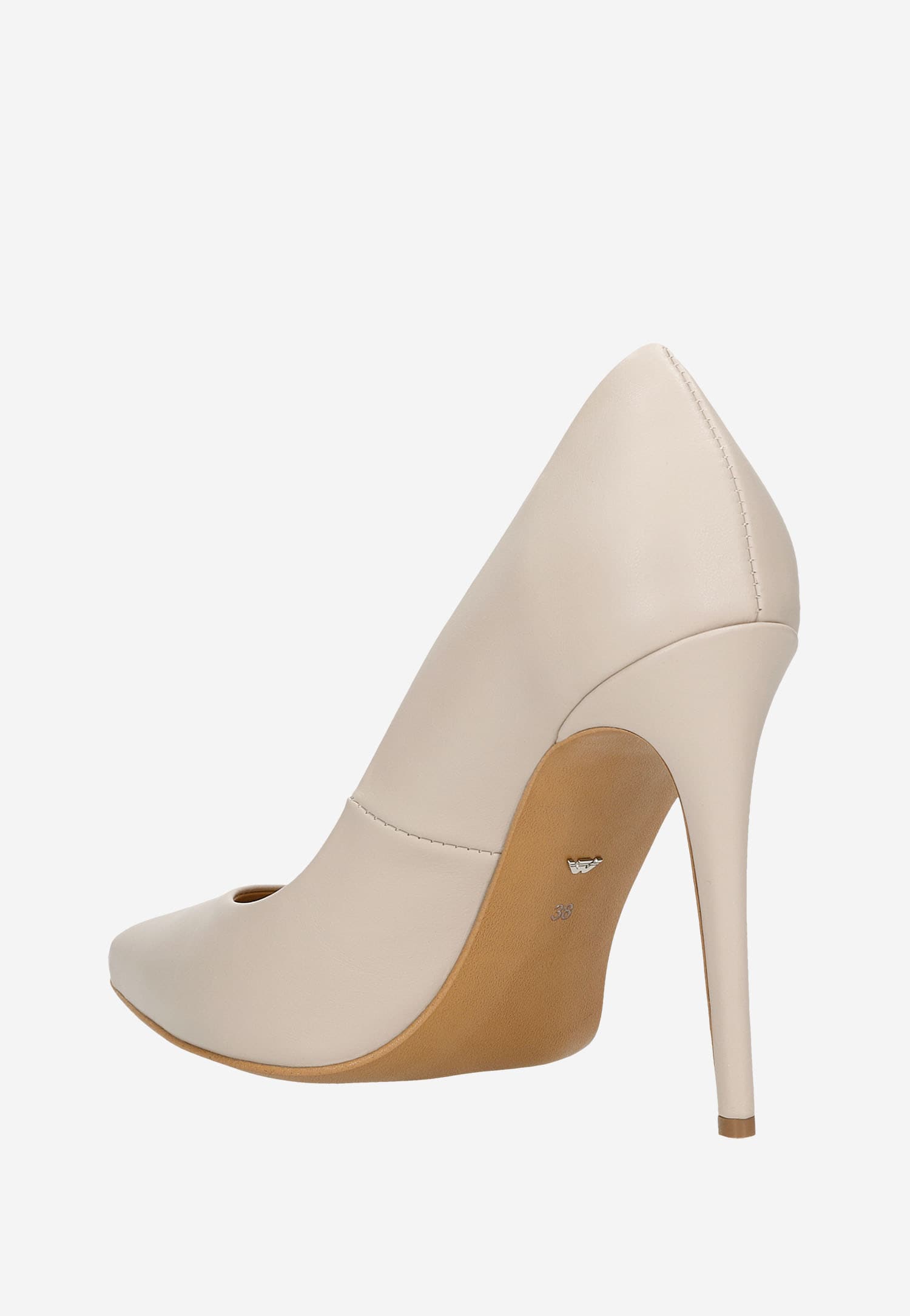 Beżowe eleganckie czółenka damskie na wysokiej szpilce