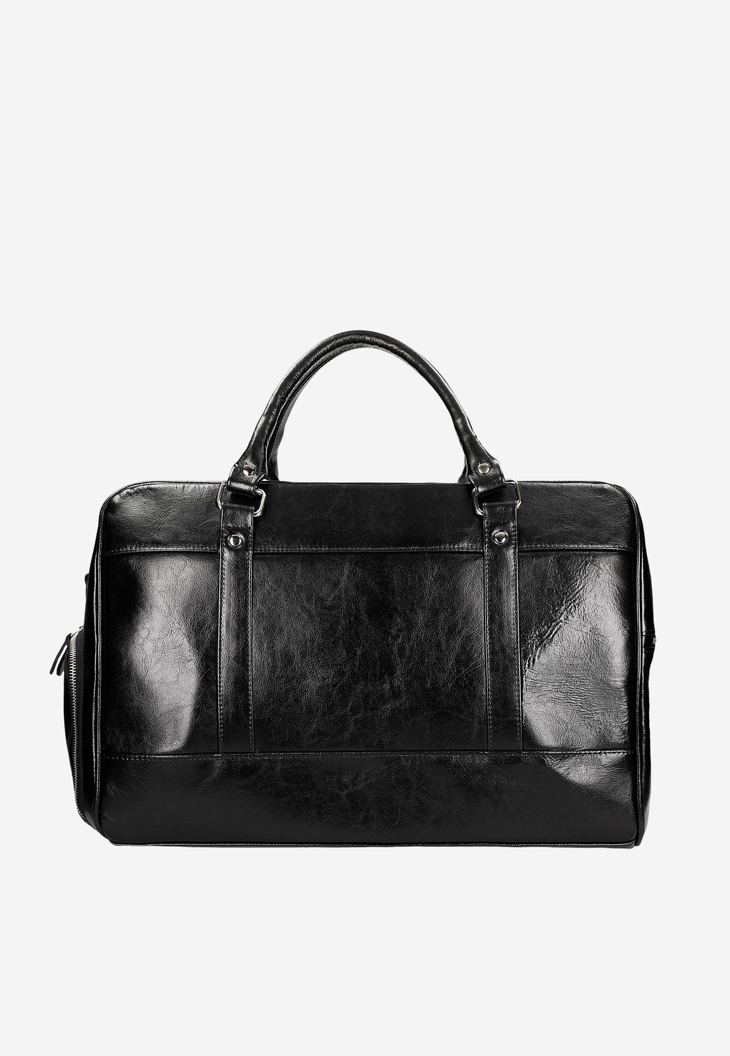 Pojemna czarna torba męska ze skóry naturalnej