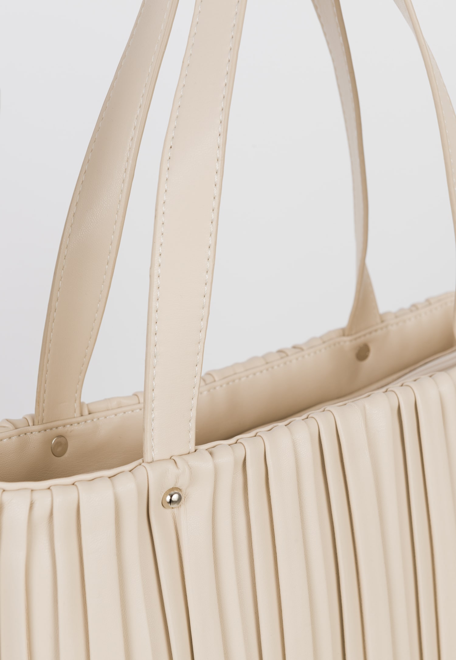 WJS beżowa torebka damska z oryginalnym marszczeniem