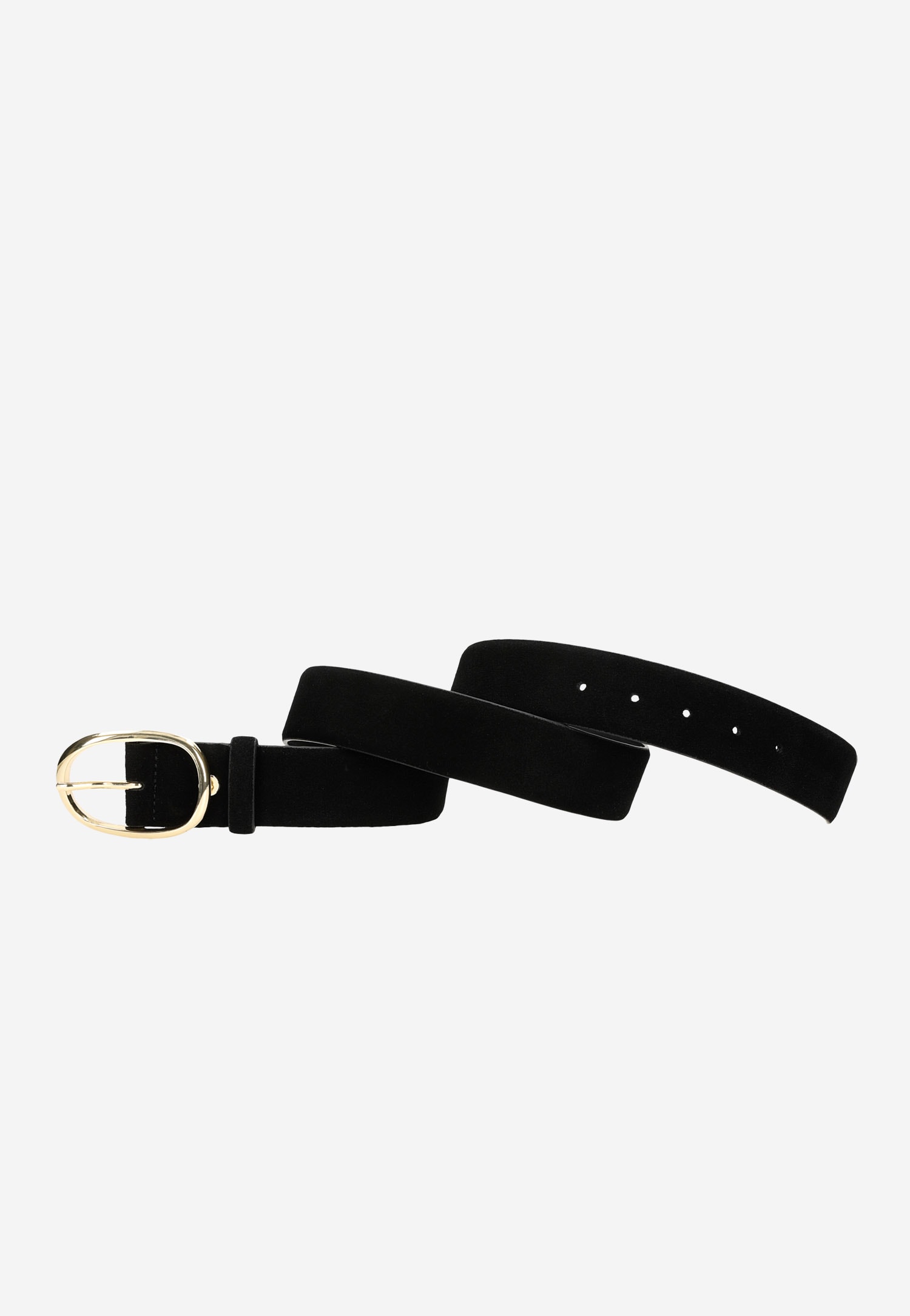 Czarny pasek damski z dwoiny welurowej