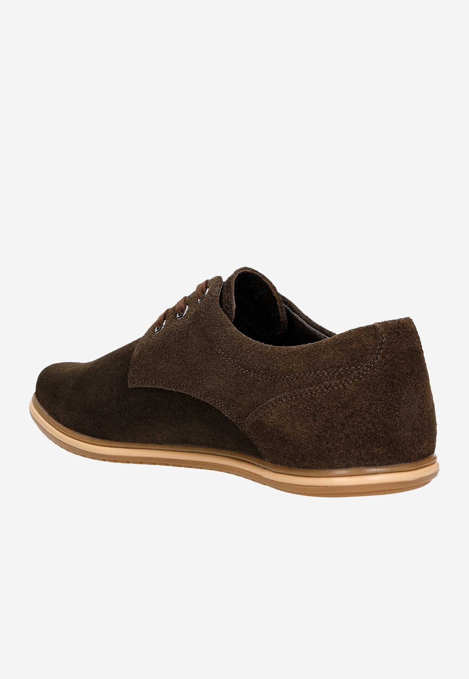 Brązowe sneakersy męskie z dwoiny welurowej