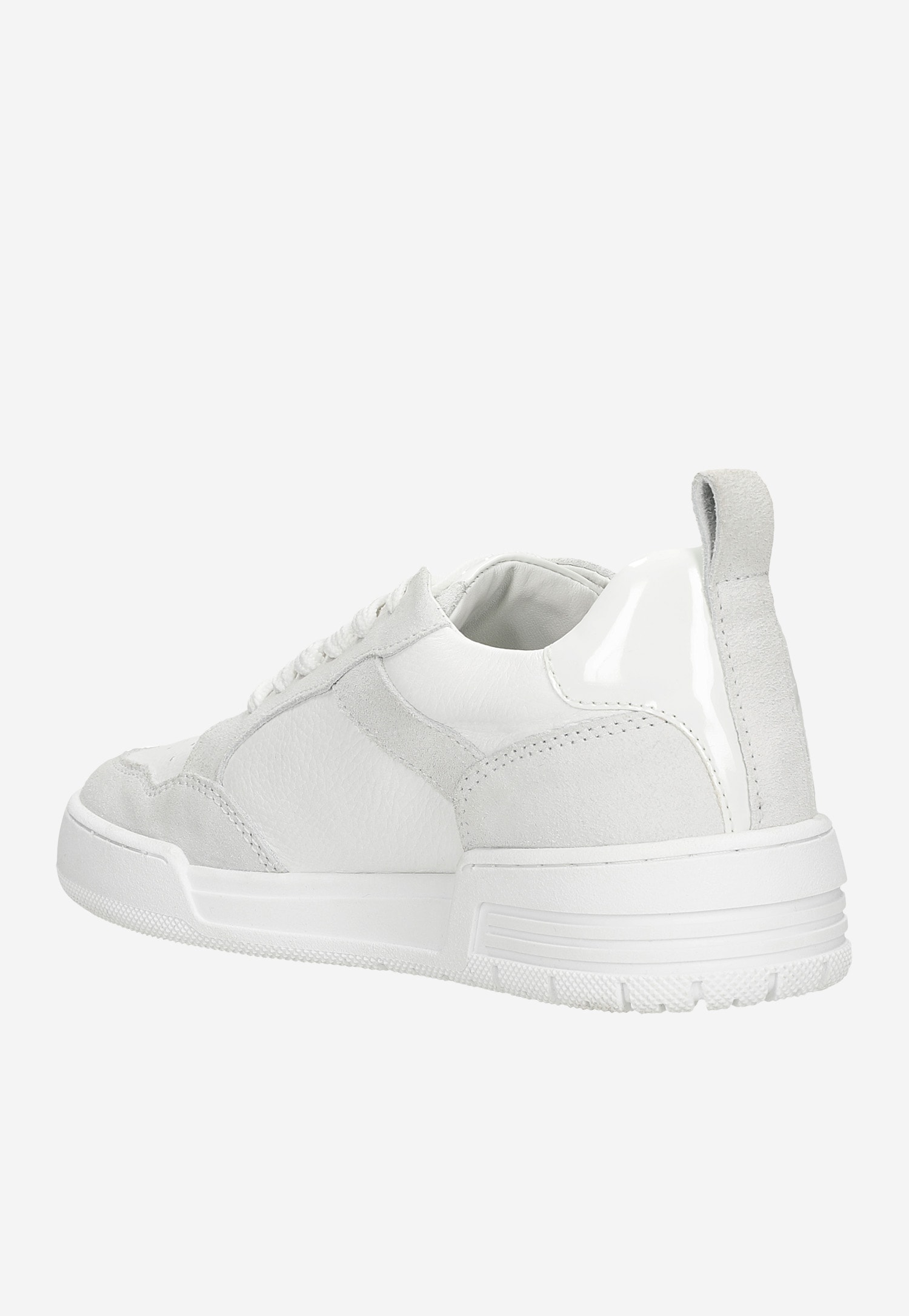 Białe trampki z szarymi elementami