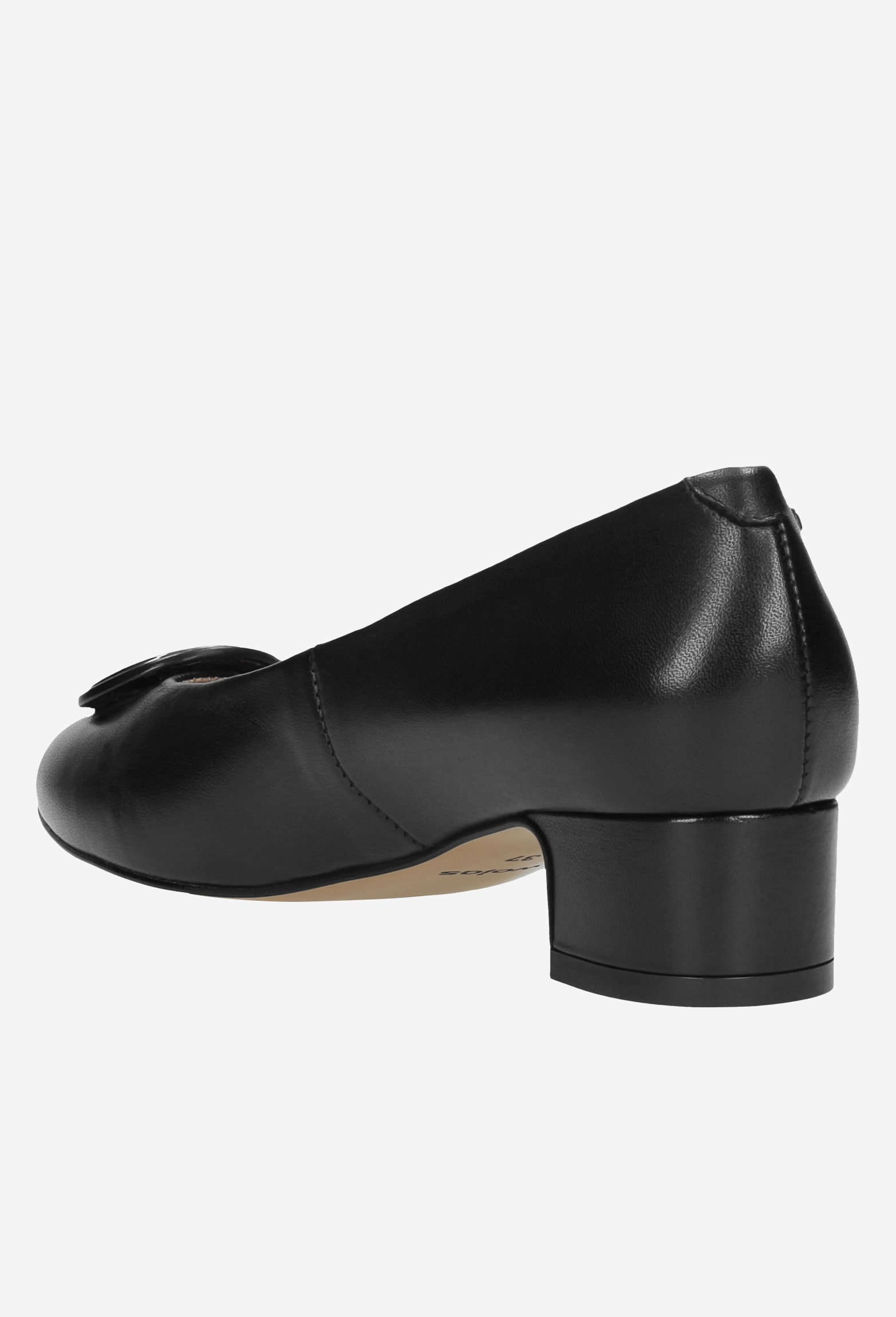 Czarne eleganckie czółenka na niskim obcasie