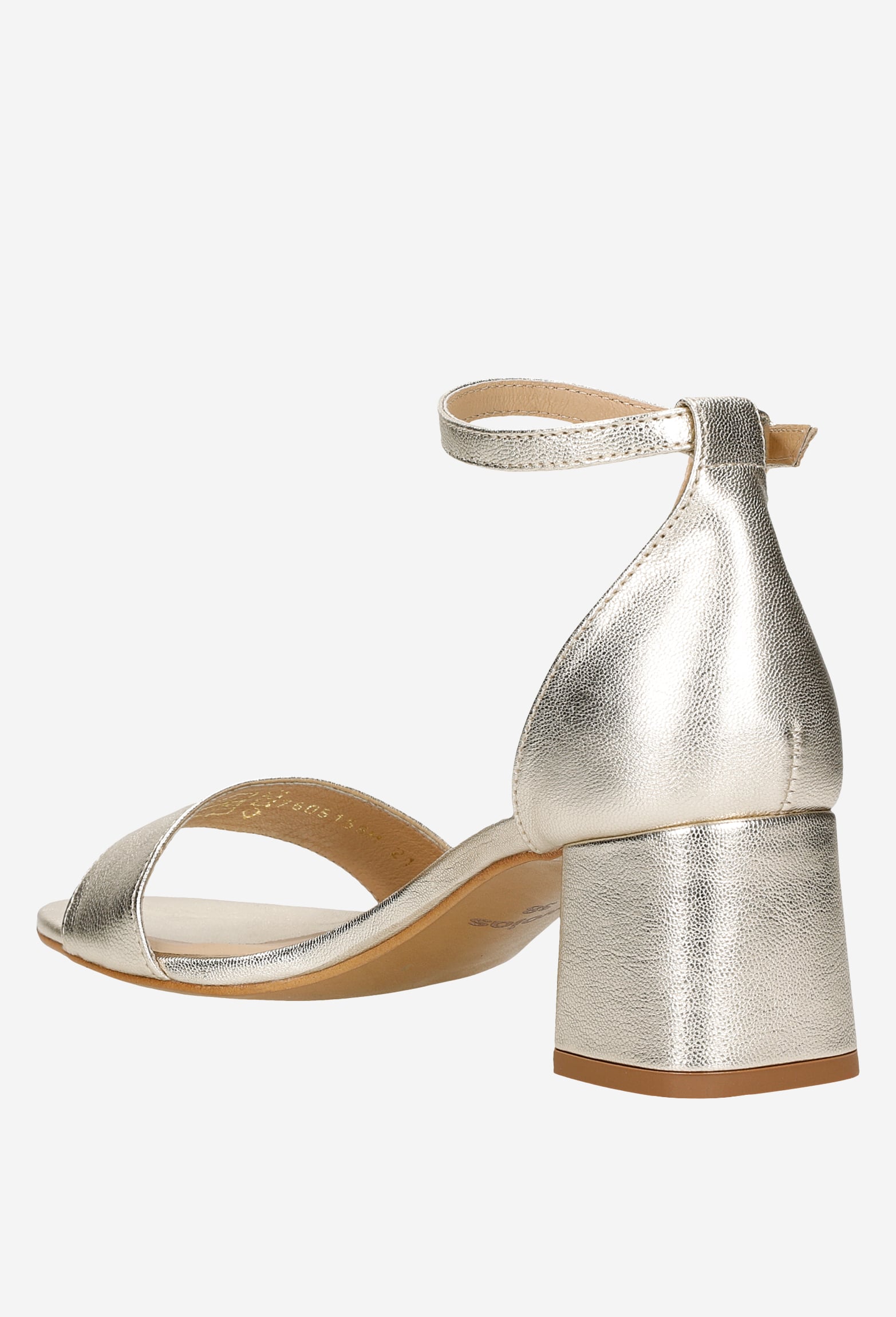 Zjawiskowe srebrne sandały damskie na obcasie