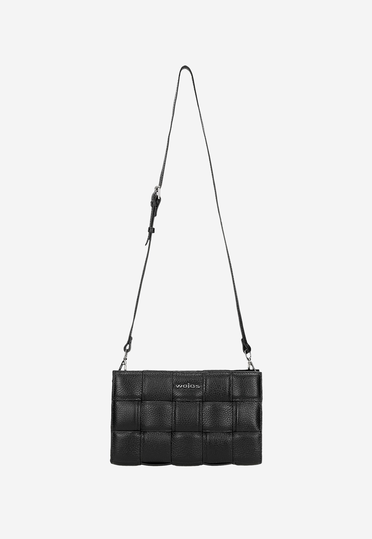 Beżowa torebka damska ze skóry licowej o plecionej strukturze