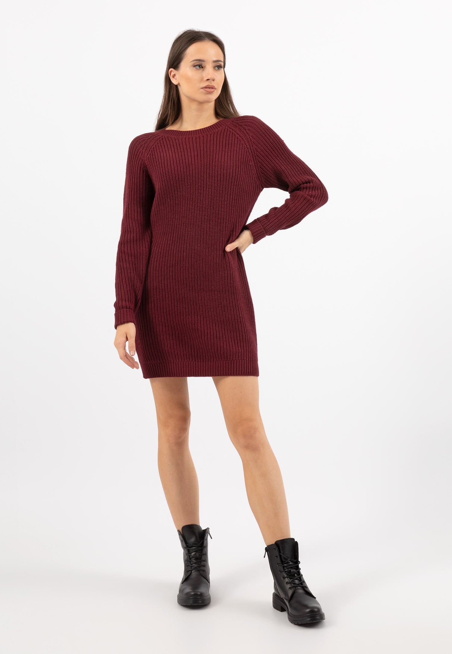 Brązowe bikery damskie ocieplane naturalną wełną