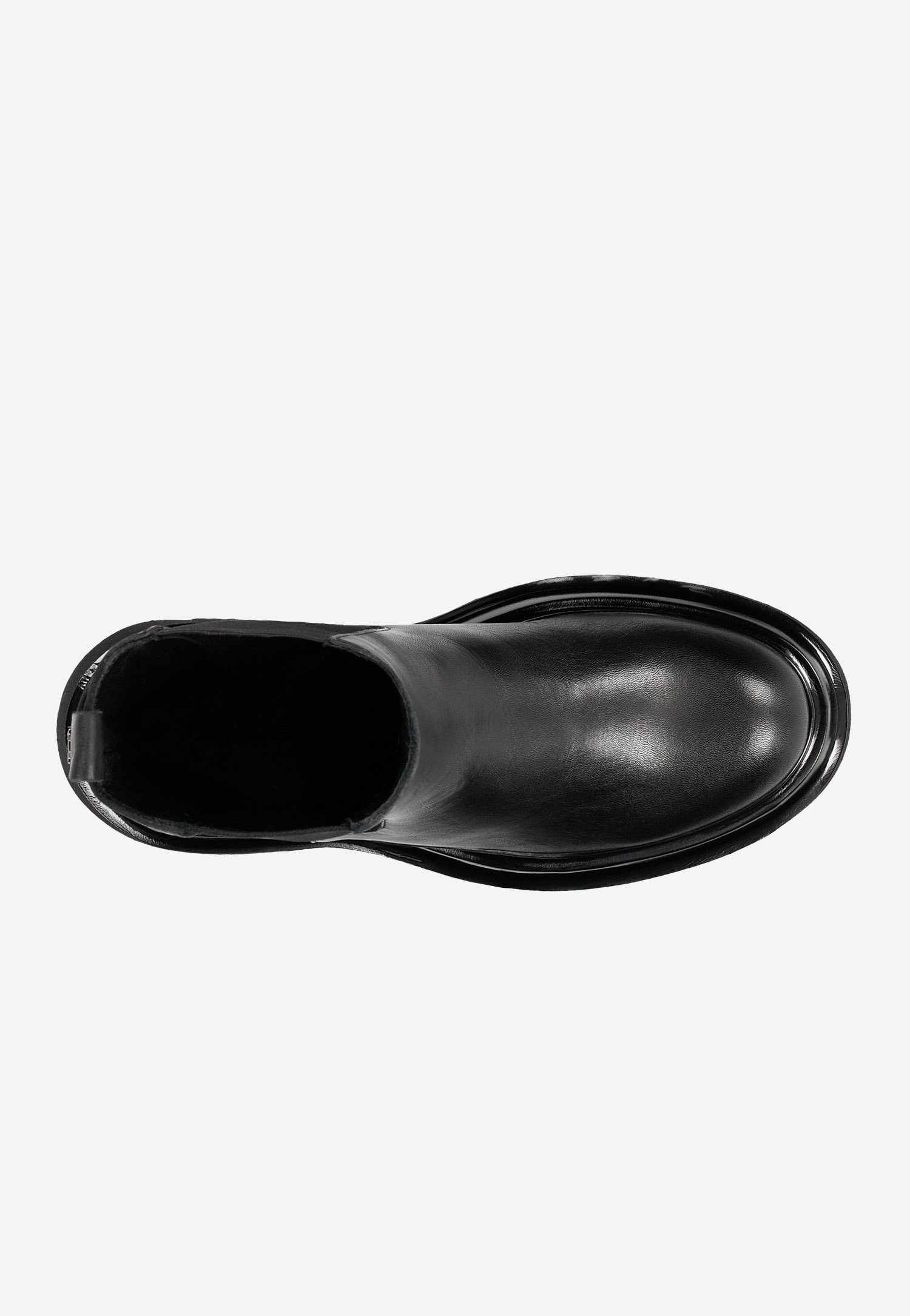 Czarne wysokie botki damskie z lakierowaną wstawką