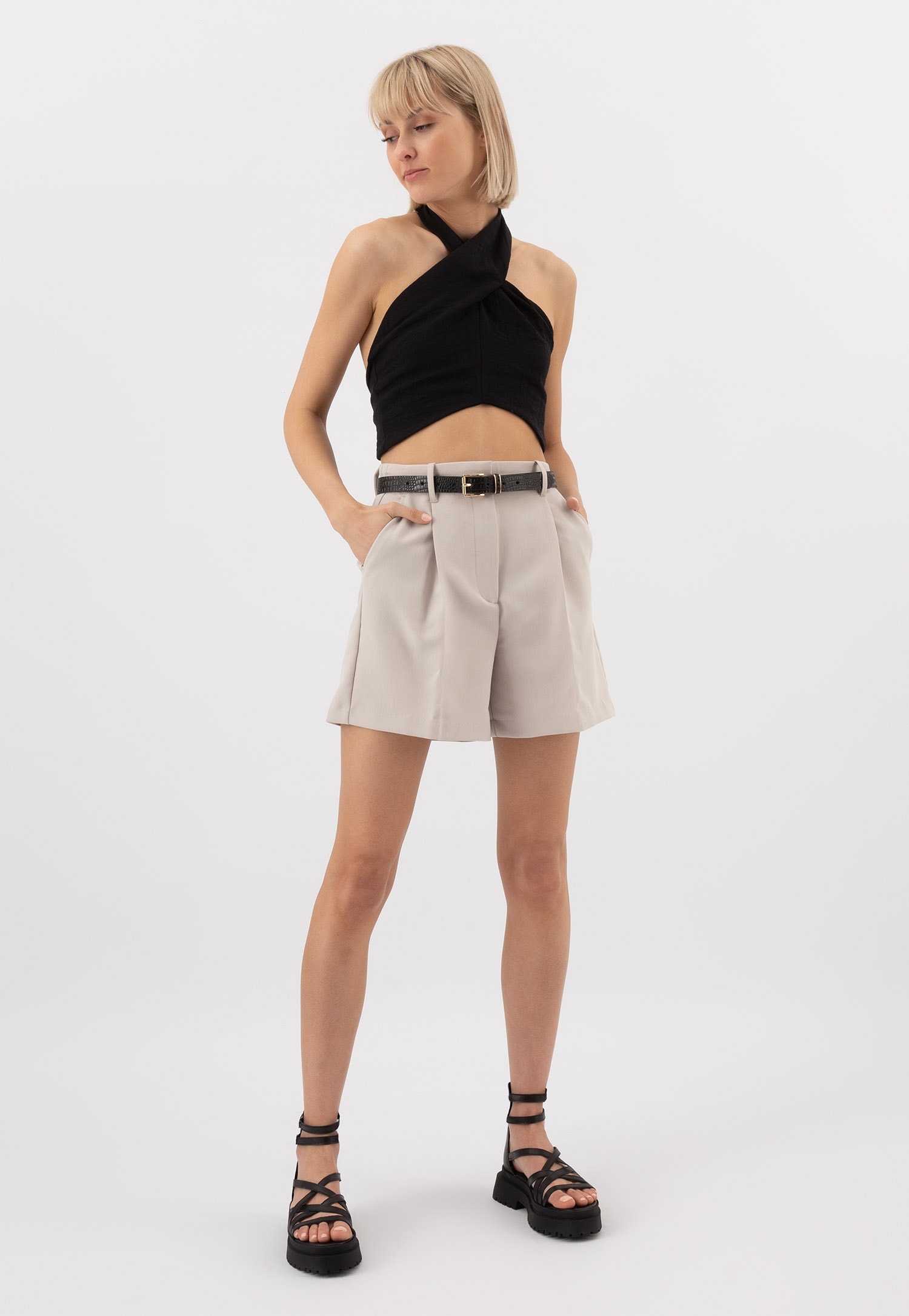 Czarne sandały damskie na platformie