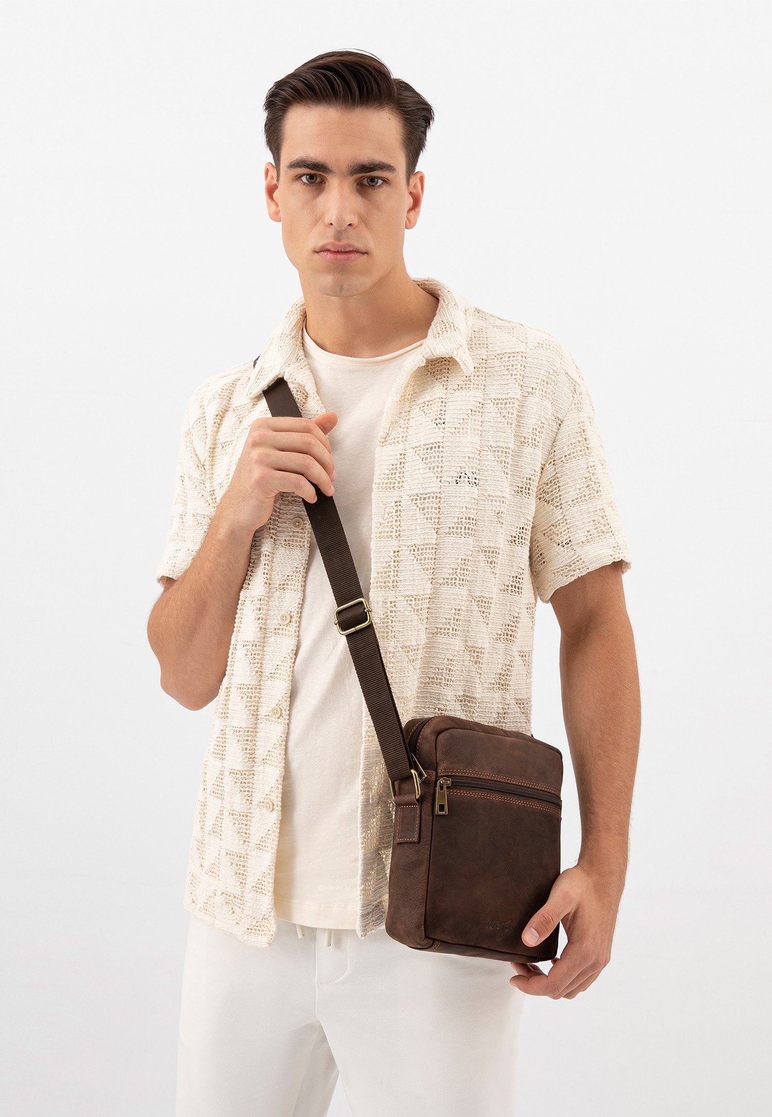 Brązowa torba męska crossbody bag