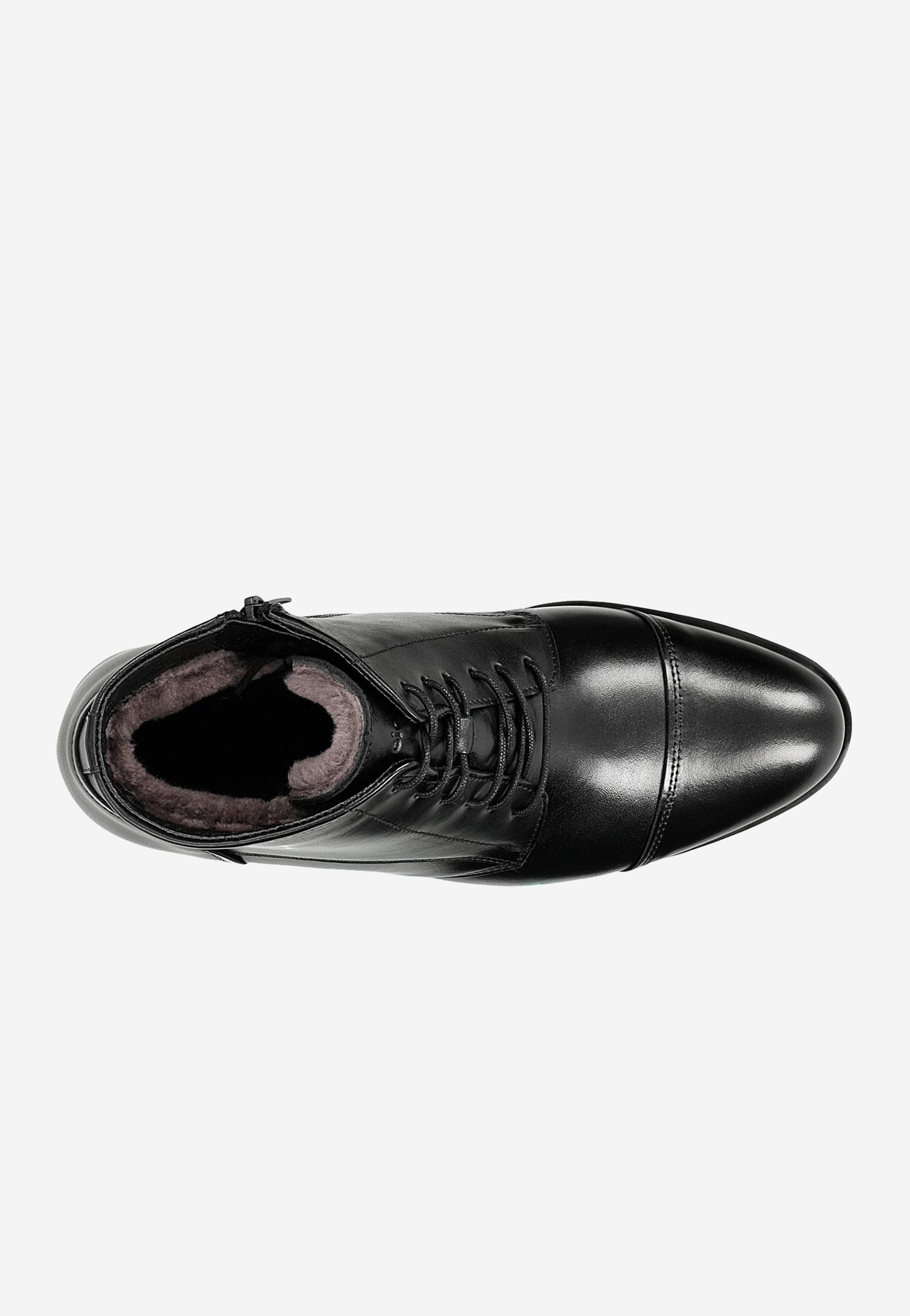 Minimalistyczne czarne trzewiki męskie ze skóry licowej