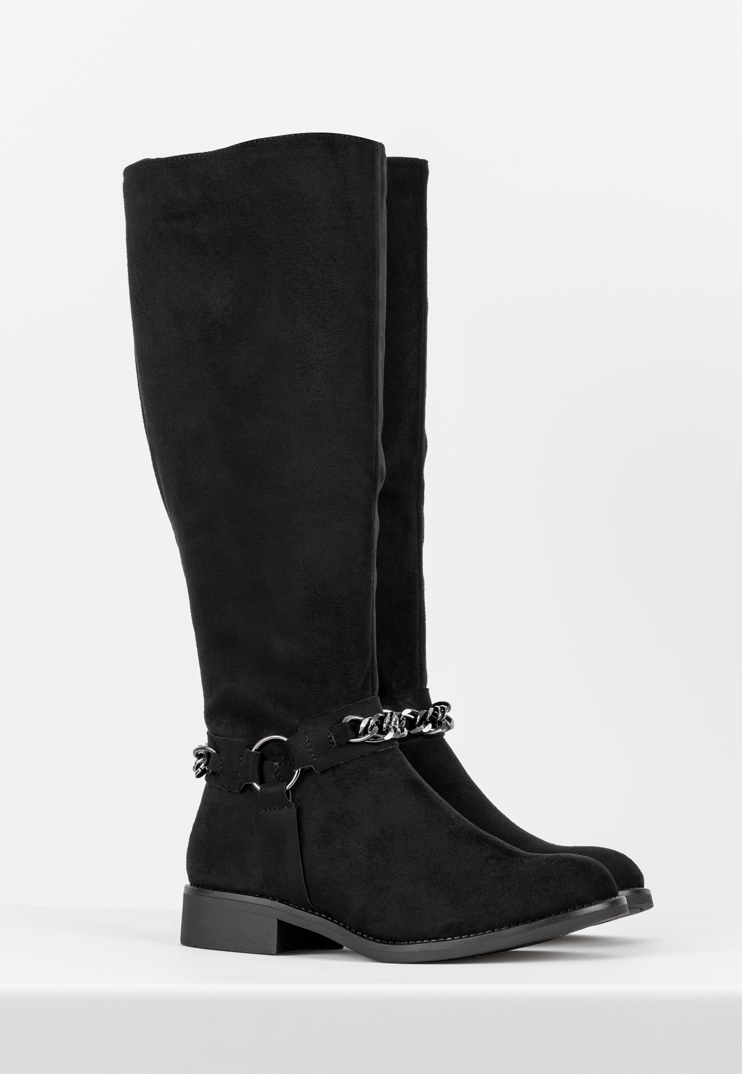 WJS płaskie kozaki damskie w kolorze czarnym