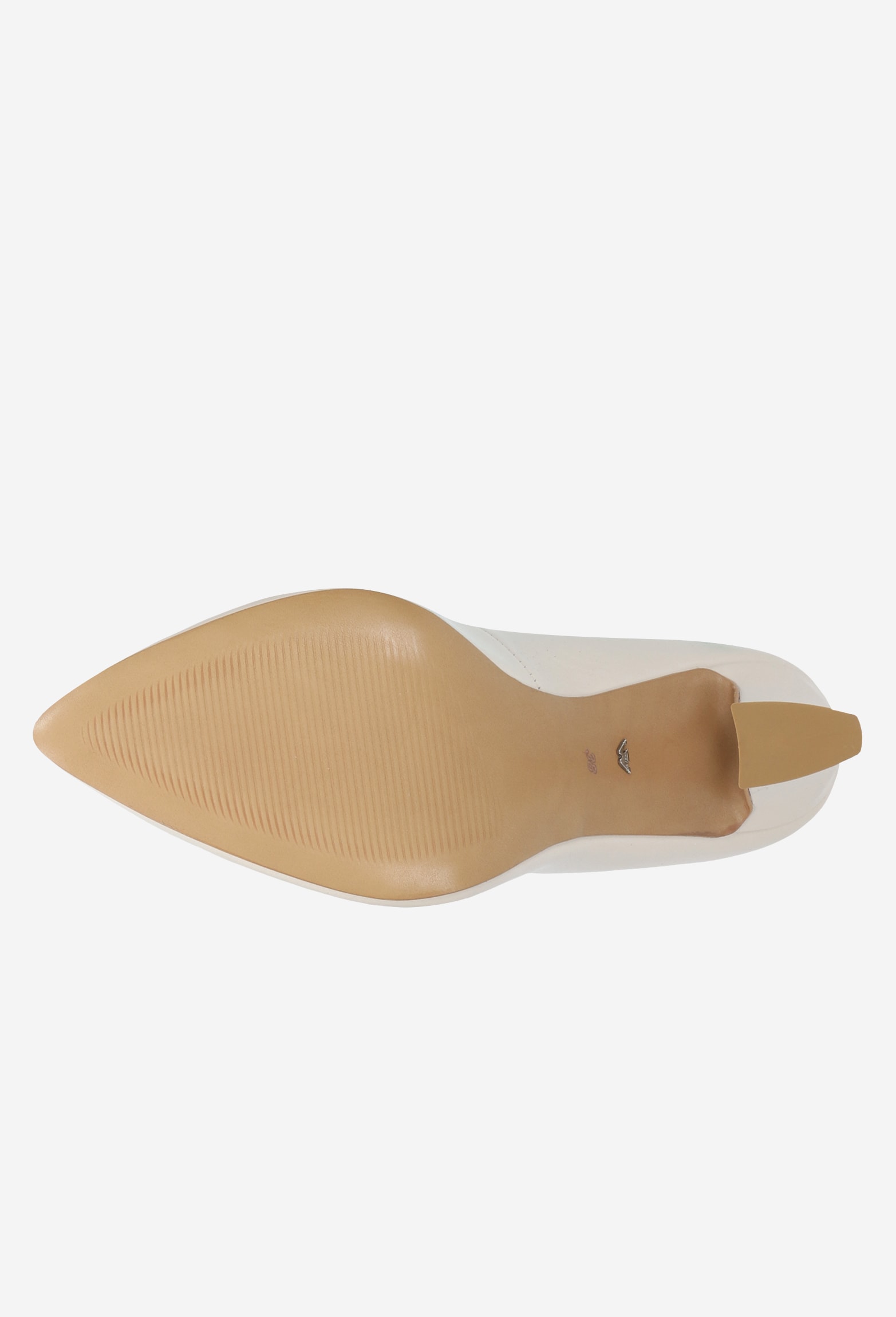 Eleganckie beżowe czółenka na słupku