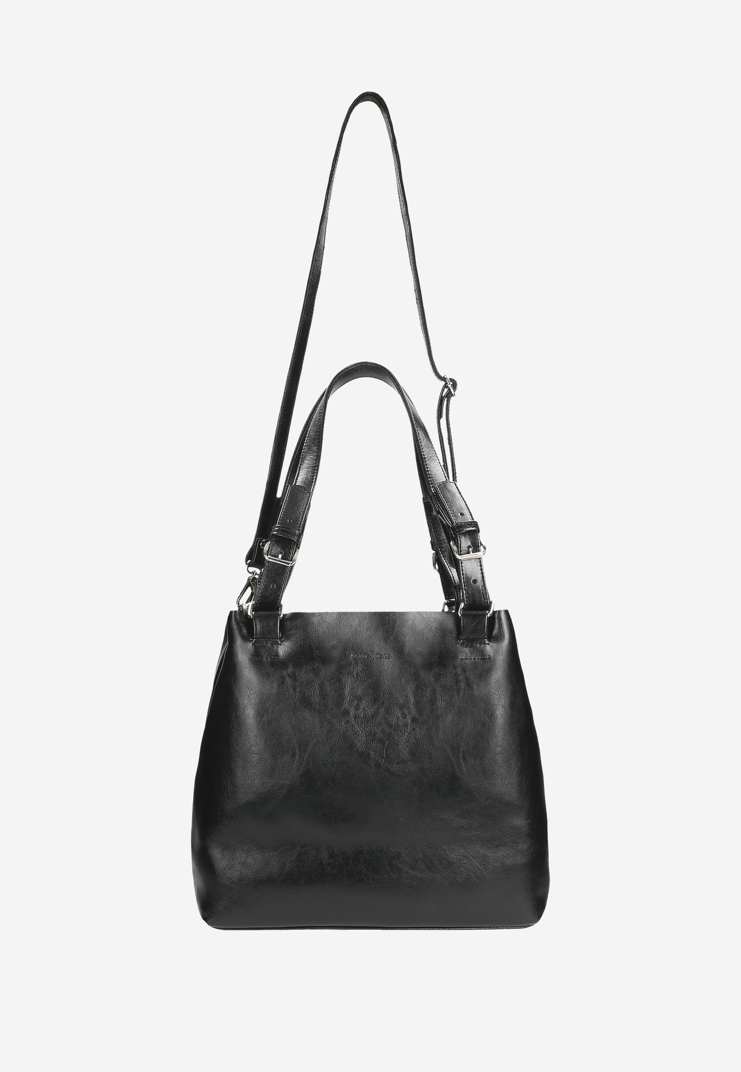 Pojemna skórzana torebka damska w kolorze brązowym