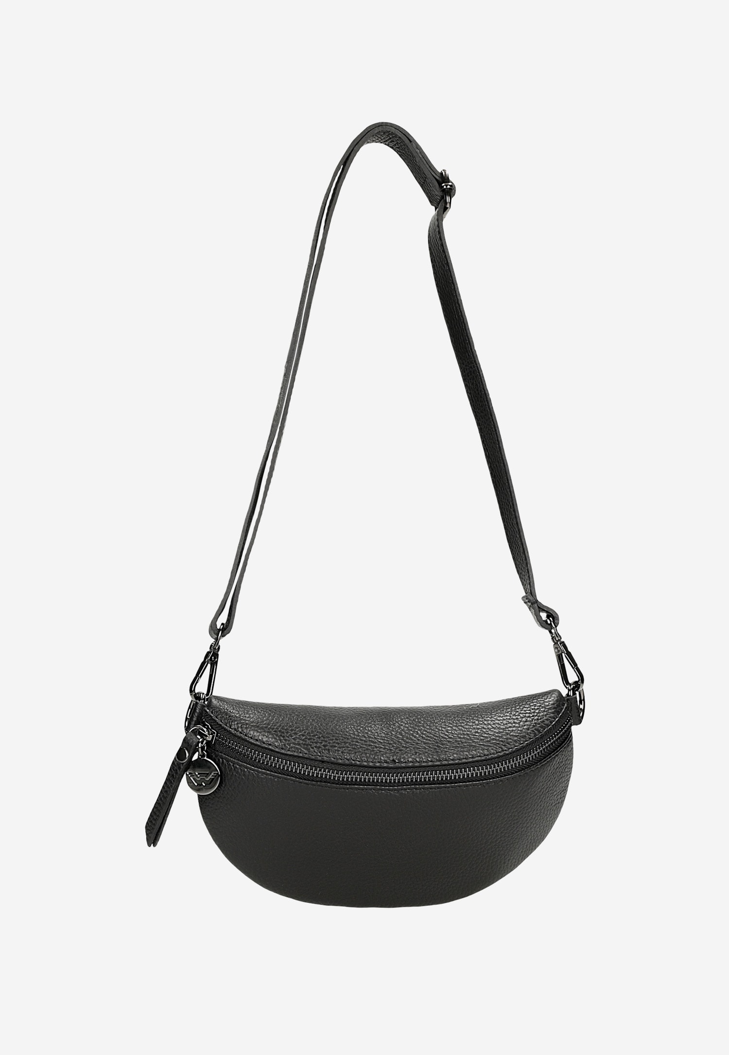 Jasnobeżowa nerka damska ze skóry licowej