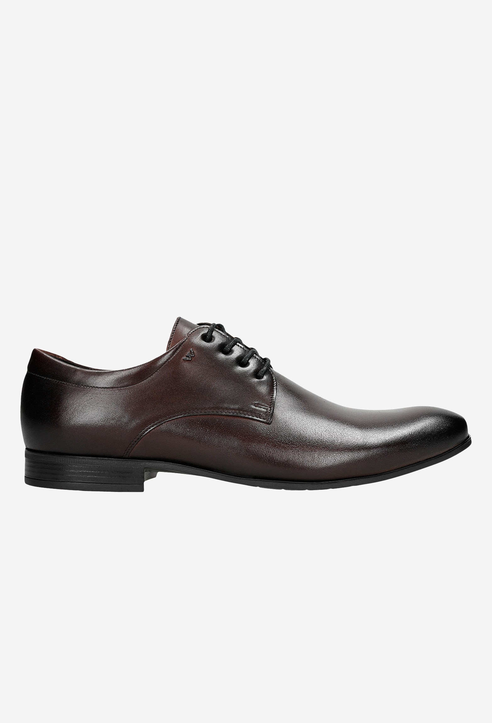 Granatowe wizytowe półbuty męskie ze skóry licowej