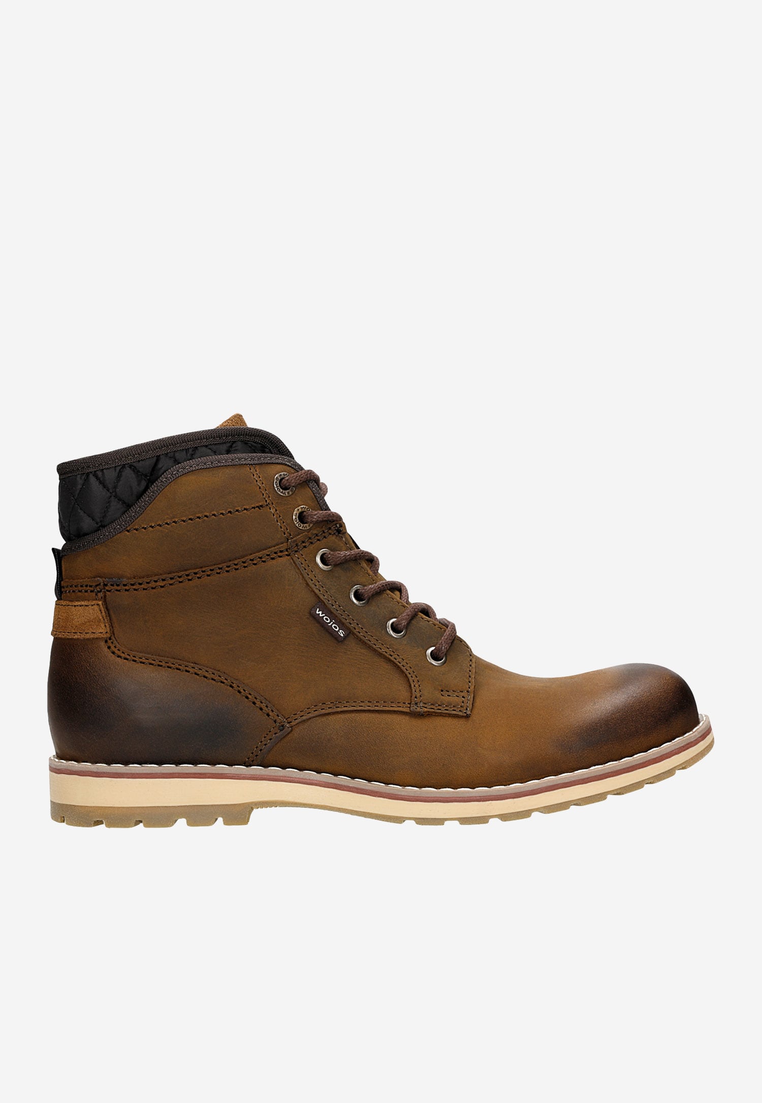 Czarne sznurowane workery męskie ze skóry licowej