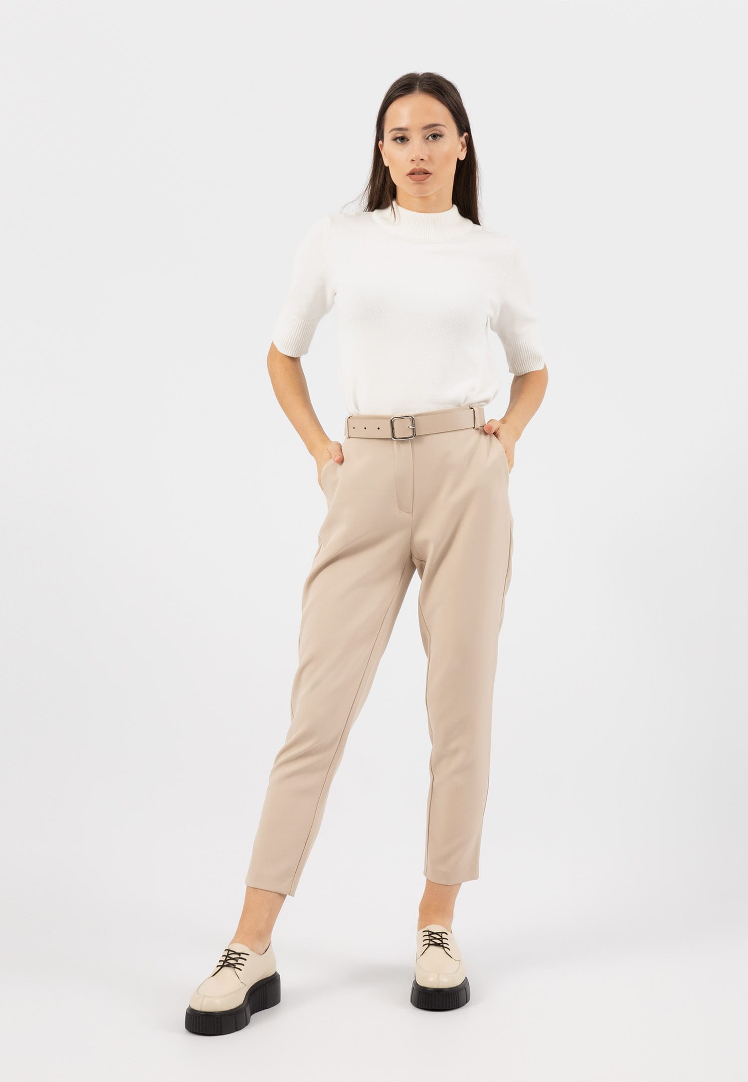 Trampki damskie na platformie w białej odsłonie