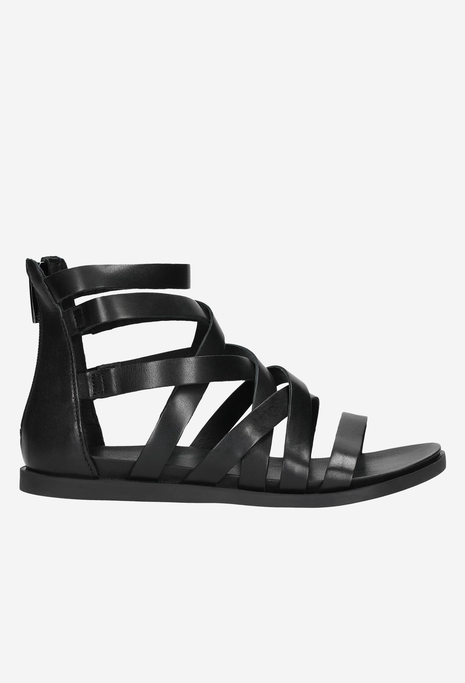 Skórzane złote sandały damskie na płaskiej podeszwie