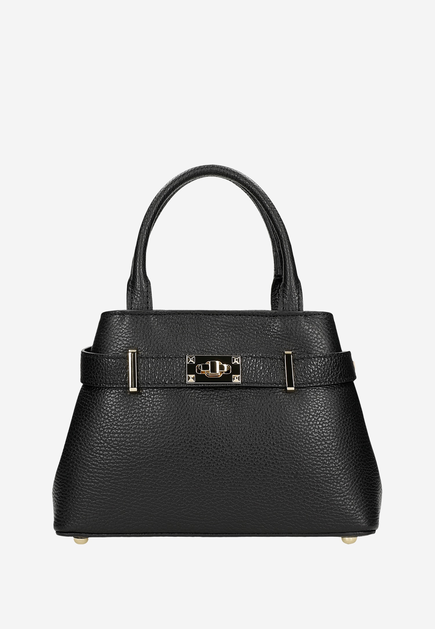 Czarna skórzana torebka typu kuferek