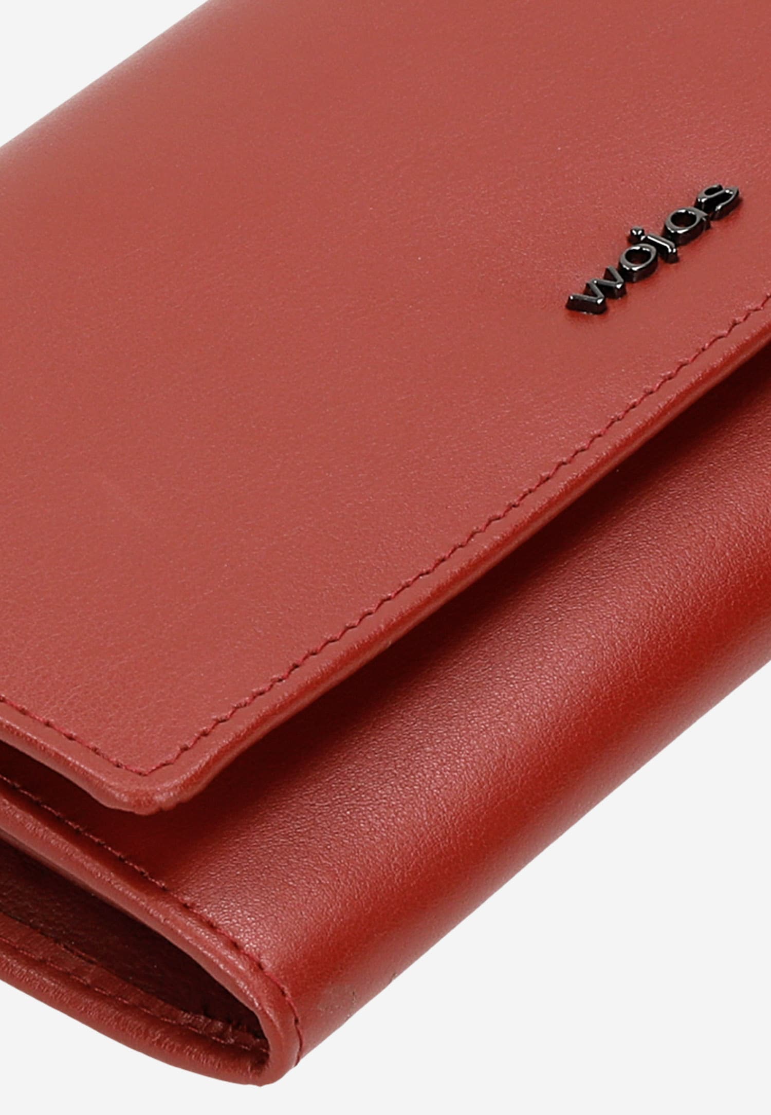 Duży skórzany portfel damski czerwony