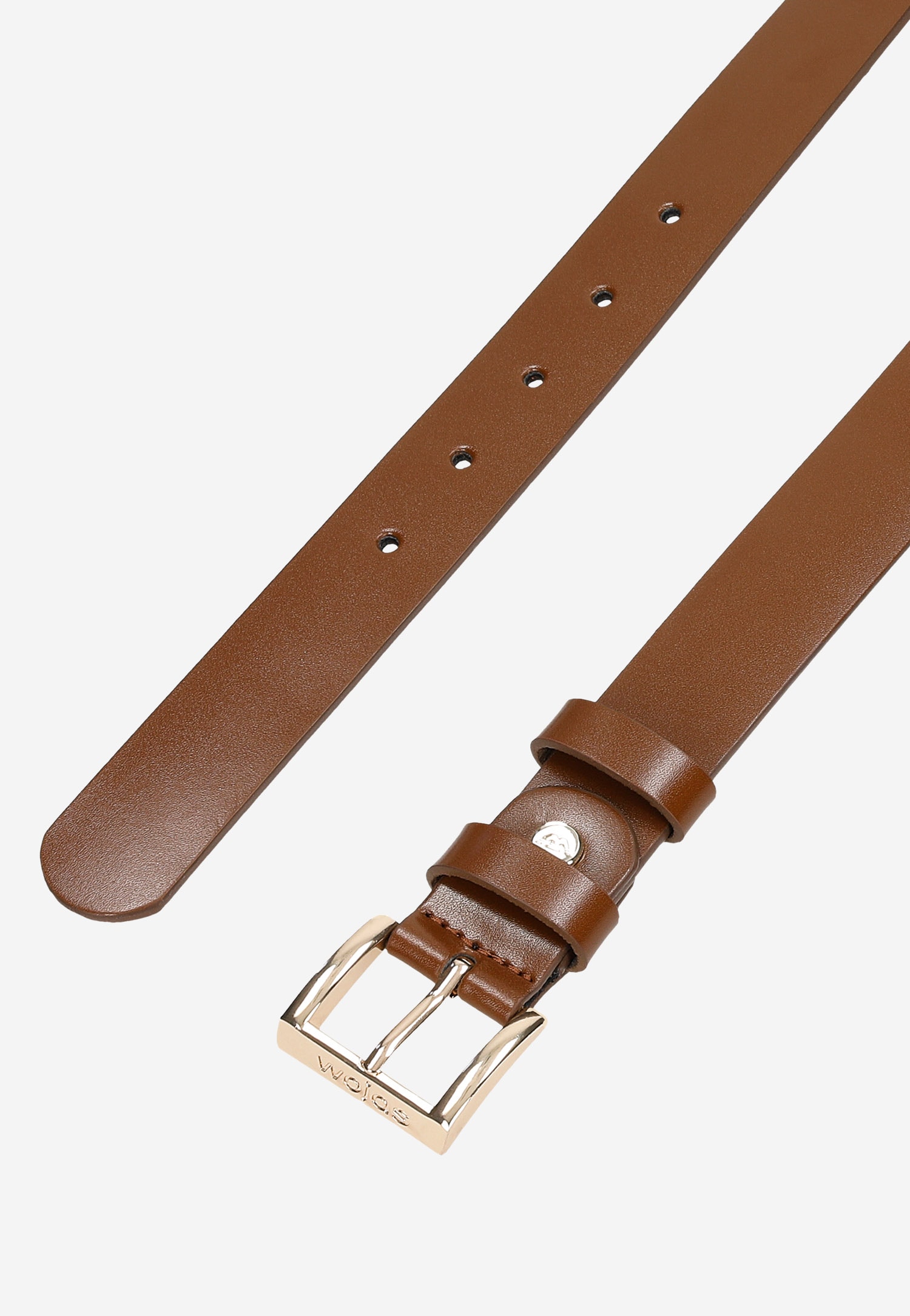 Brązowy pasek damski z naturalnej skóry licowej