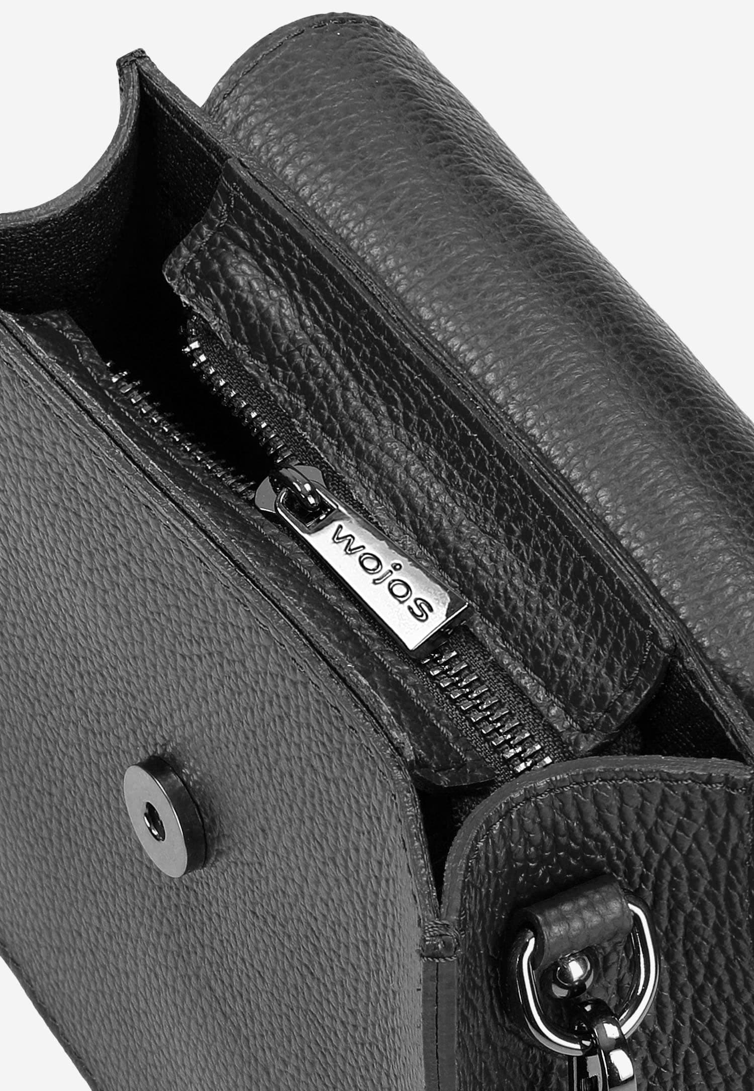 Skórzana torebka damska w kolorze jasnego beżu