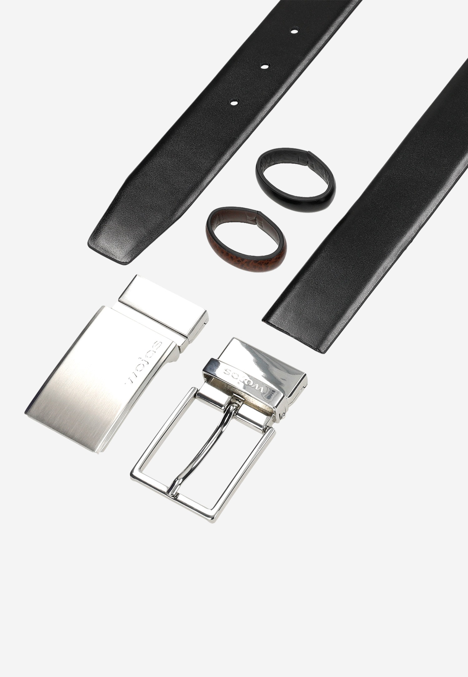 Zestaw prezentowy 4w1 dwustronny pasek z dwiema wymiennymi klamrami