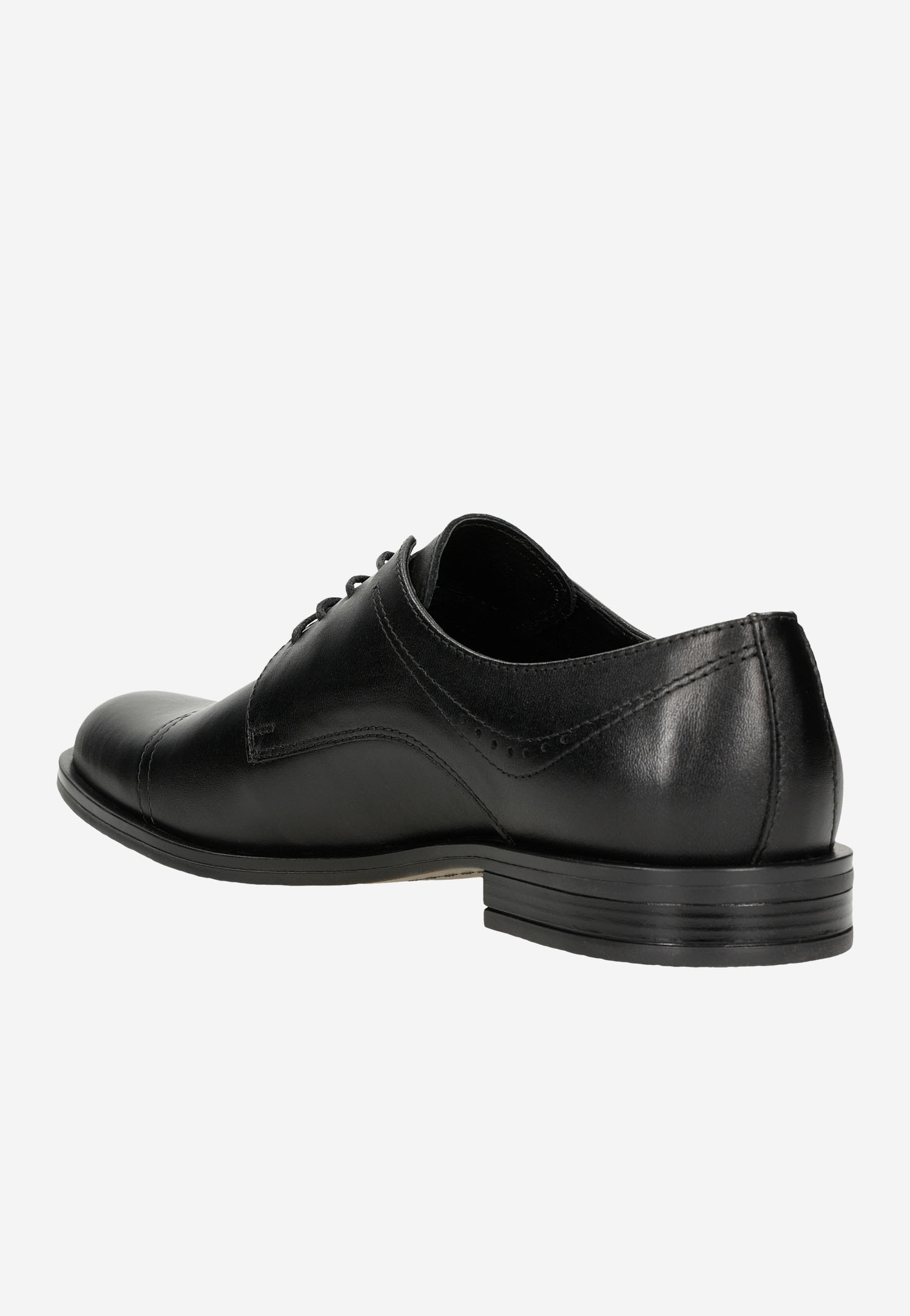 Czarne eleganckie półbuty męskie quarter brogues