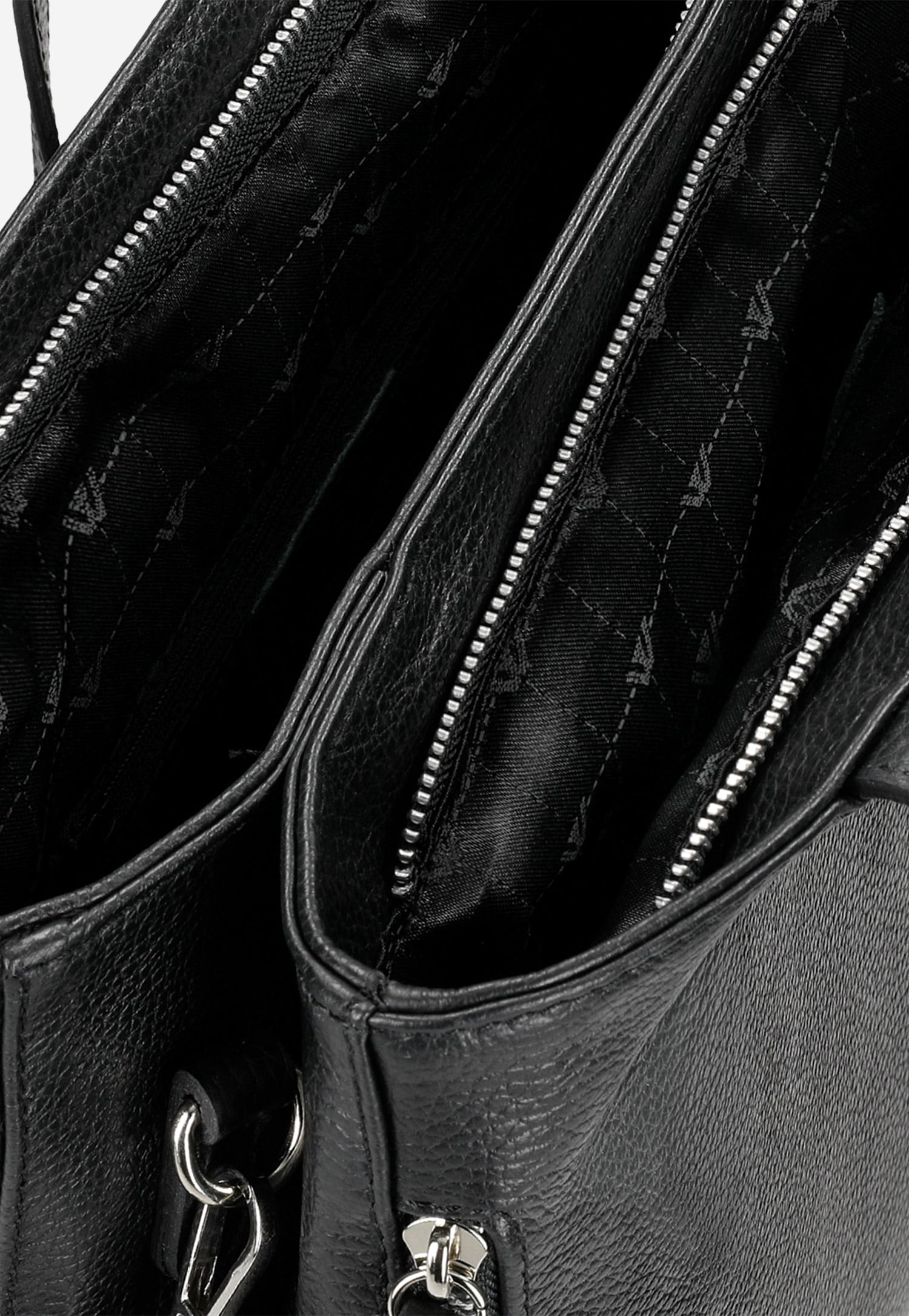 Czarna skórzana torebka damska duża