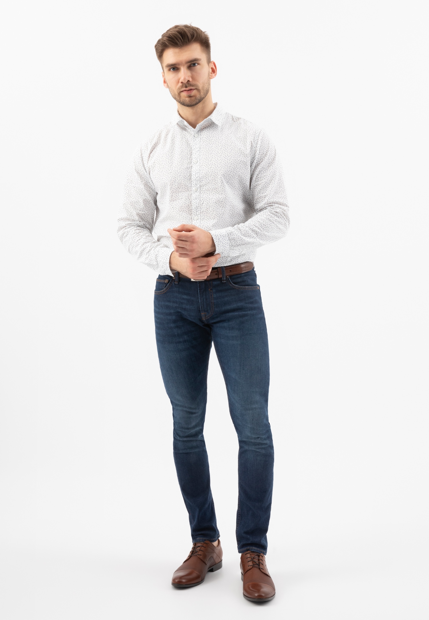 Brązowe eleganckie półbuty męskie w stylu formal