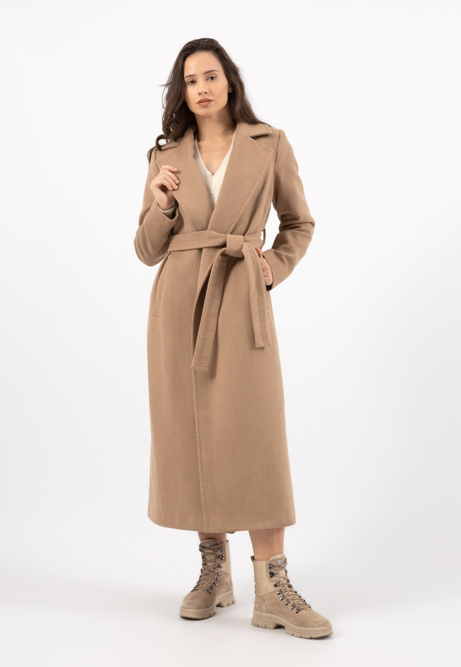 RELAKS płaszcz damski beżowy