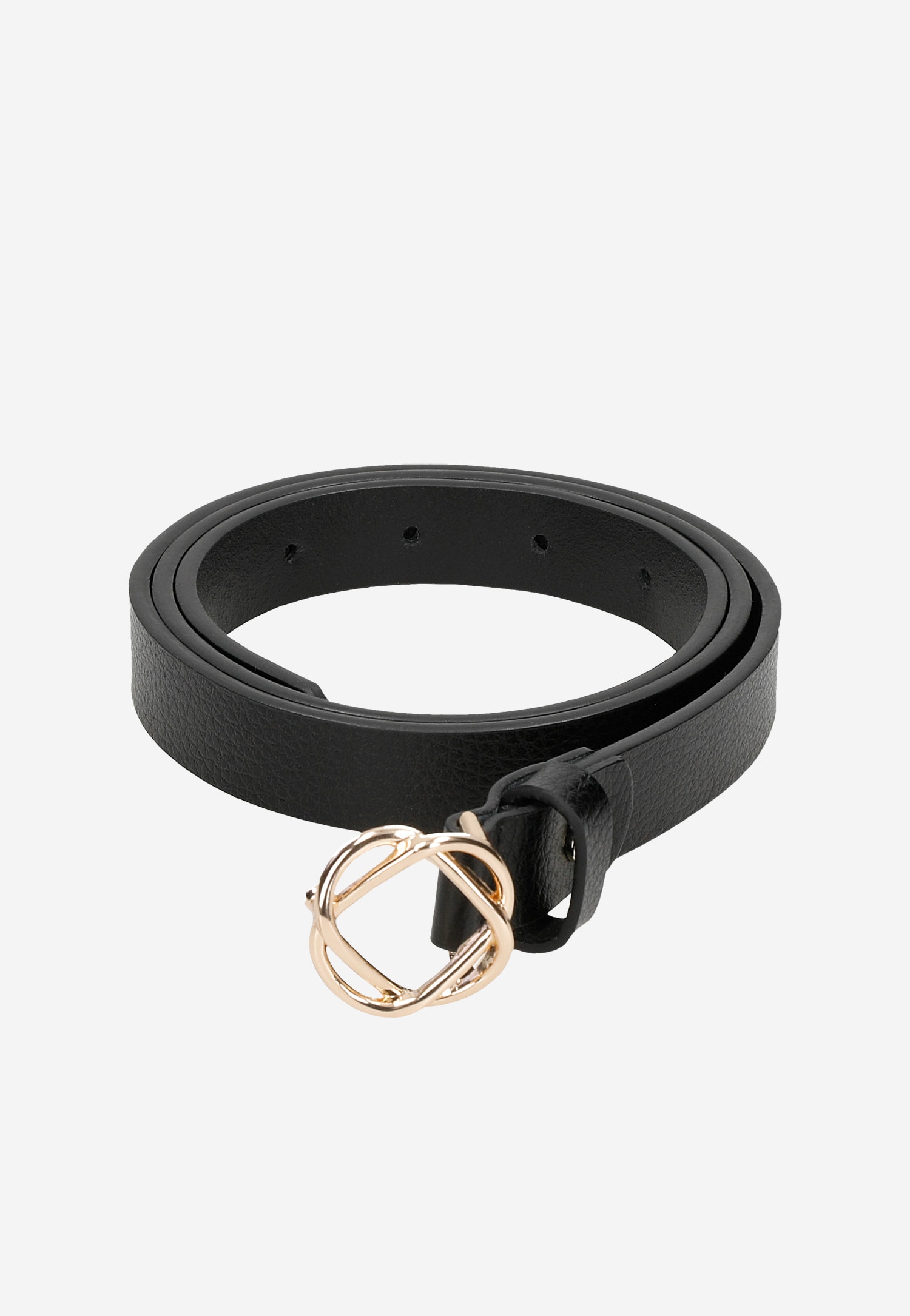 Elegancki czarny pasek damski ze skóry licowej